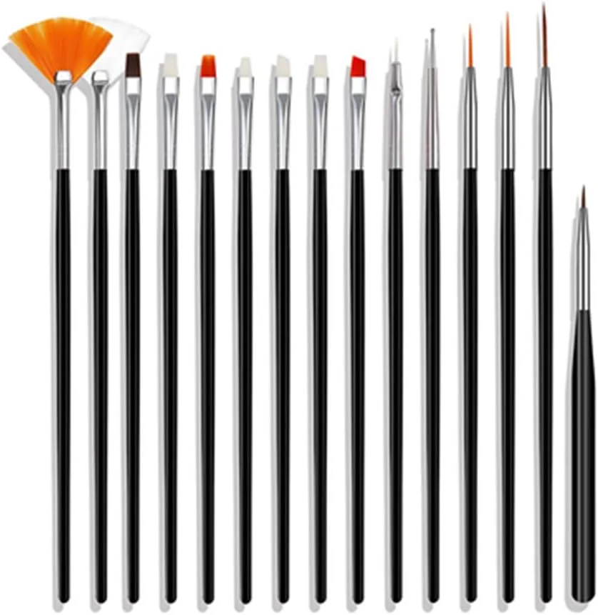 مجموعه قلم موی طراحی ناخن Fawoonu، 15 عددی، قلم موی ژل UV برای طراحی ناخن