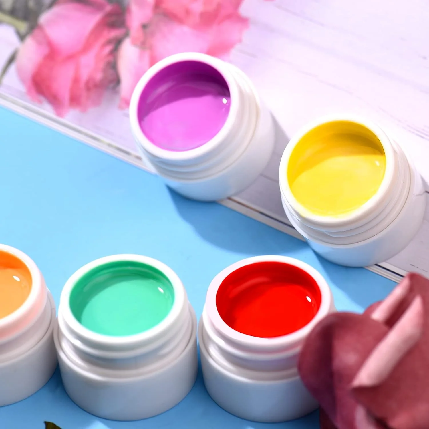 ست لاک ژل 24 رنگ پپیسکی 8 میلی لیتری UV Gel Nail Art، ژل اکستنشن، لاک ژل بیلدر، ژل خیساندنی با برس ناخن