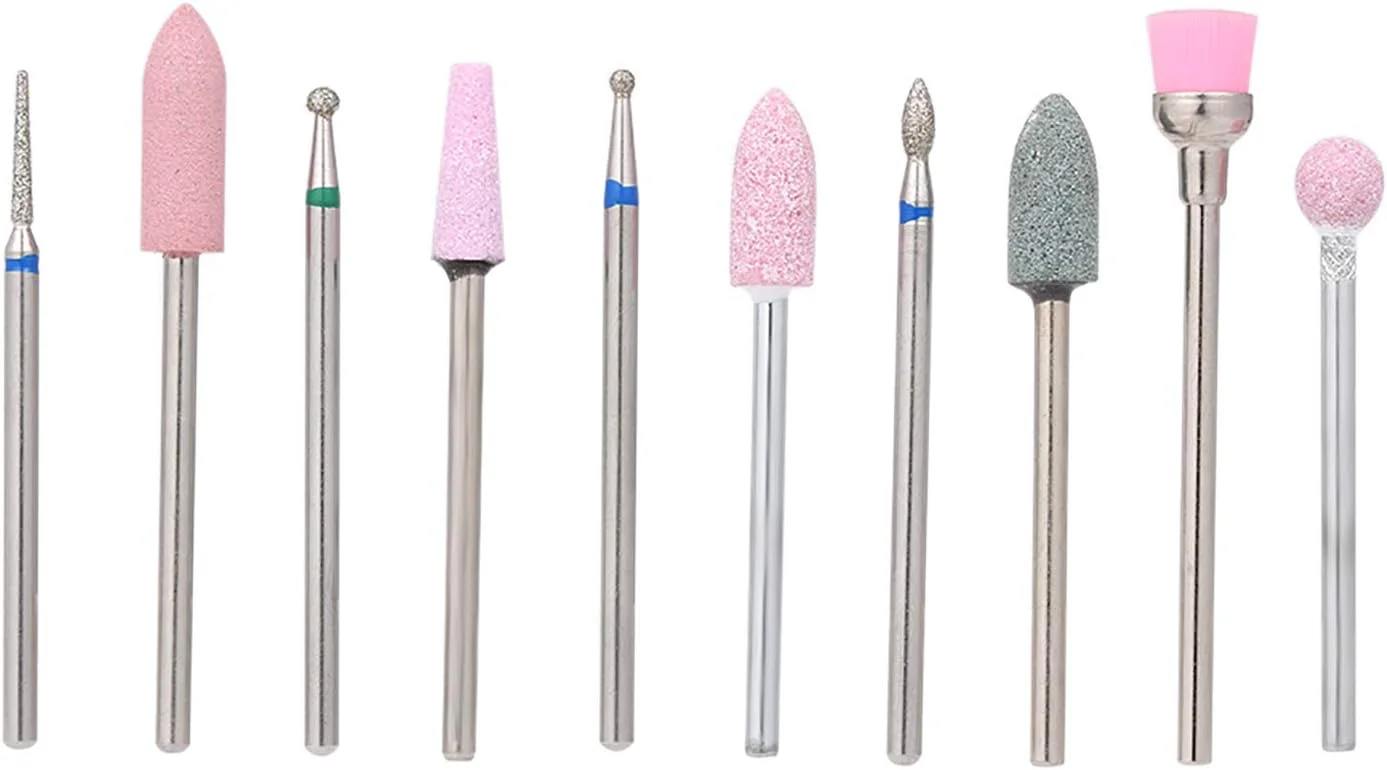 پپیسکی 10 عدد سری سوهان ناخن، تمیز کننده کوتیکول، برس سوهان گرد و غبار، سری پولیش چرخشی، ابزار سالن ناخن