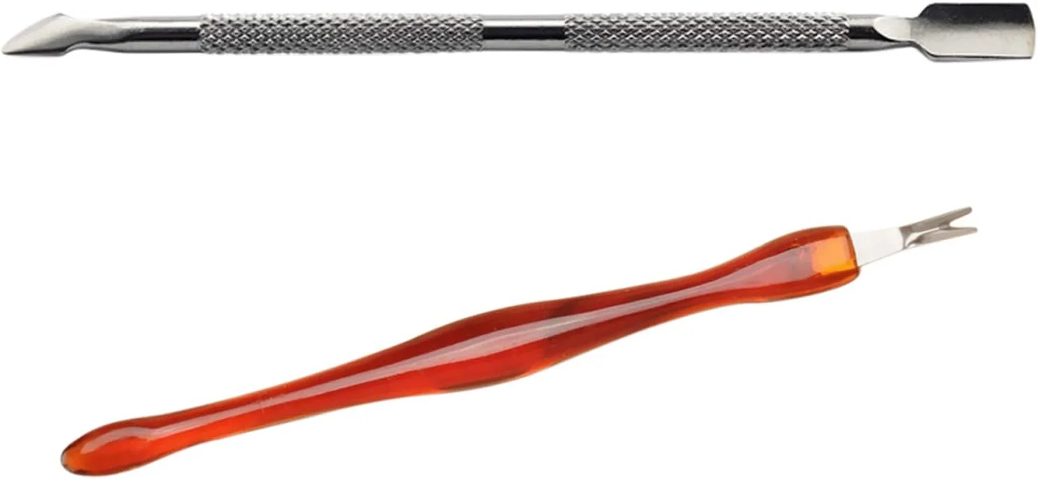 ست ۲ عددی ابزار مانیکور و پدیکور دو سر، تمیز کننده کوتیکول، عقب زننده کوتیکول، از بین برنده پوست مرده، ابزار هنری