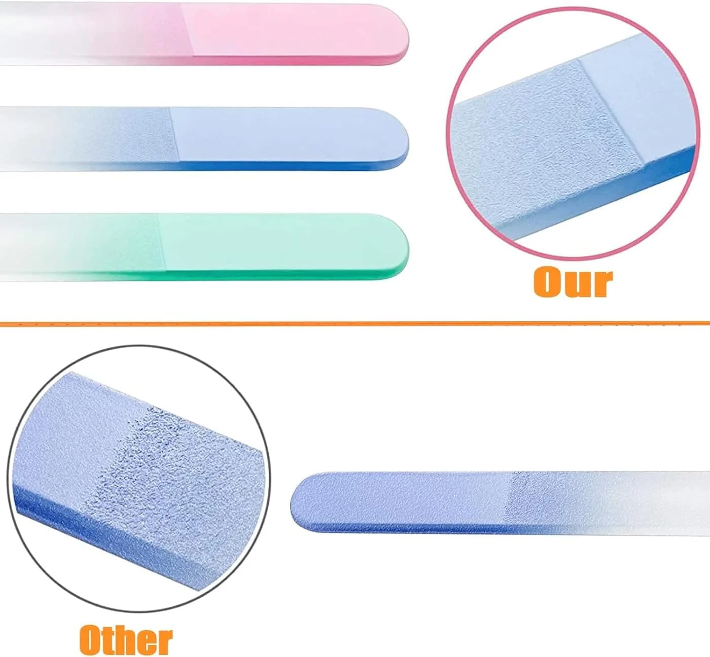 ست 4 عددی سوهان ناخن شیشه ای با футляр، سوهان ناخن کریستالی، ابزار سوهان کشی دو طرفه چند منظوره، ابزار حرفه ای سالن ناخن، سوهان ناخن برای ناخن های طبیعی