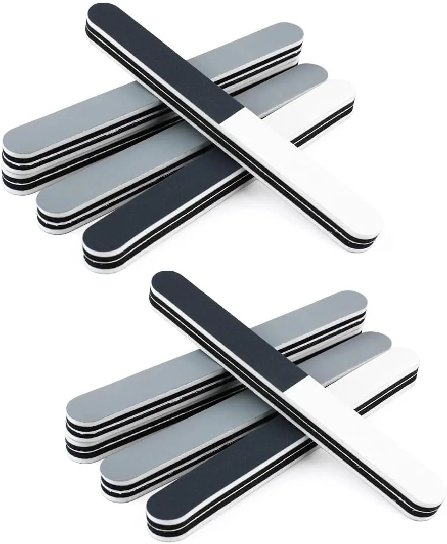 بافر ناخن سه طرفه سوهان سمباده، بسته 10 عددی ابزار مانیکور پدیکور سوهان ناخن برای پیرایش، شکل دادن، از بین بردن ناهمواری ها، و پولیش ناخن