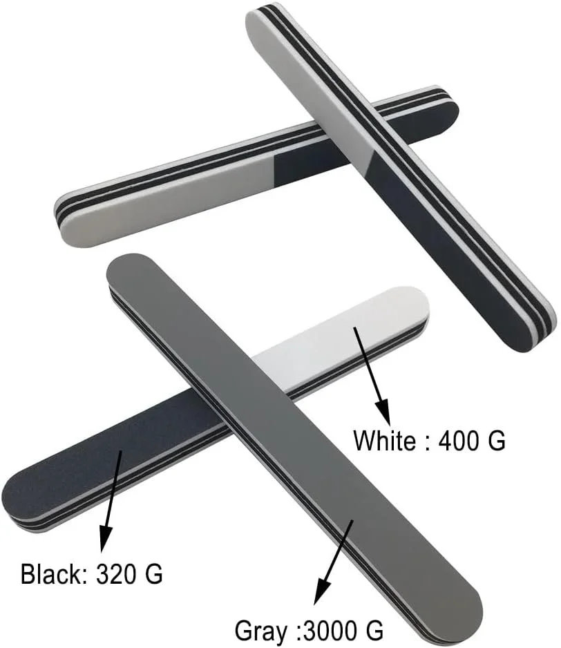 بافر ناخن سه طرفه سوهان سمباده، بسته 10 عددی ابزار مانیکور پدیکور سوهان ناخن برای پیرایش، شکل دادن، از بین بردن ناهمواری ها، و پولیش ناخن