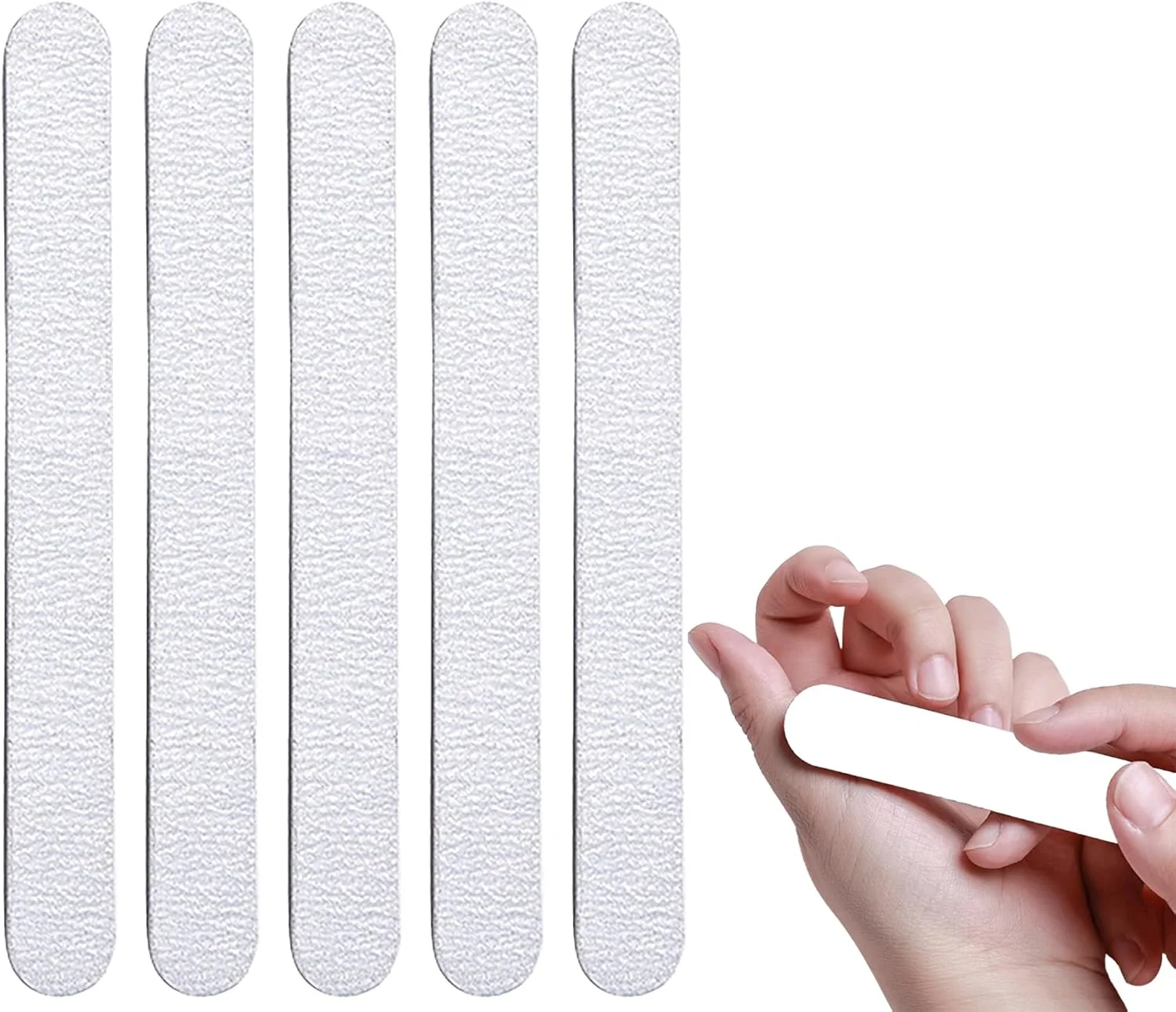 ۵ عدد سوهان ناخن خاکستری، سوهان سمباده ای دو طرفه، سوهان ناخن با درجه زبری ۱۰۰/۱۸۰، سوهان ناخن حرفه ای، ابزار ناخن برای مانیکور پدیکور استفاده در منزل و سالن