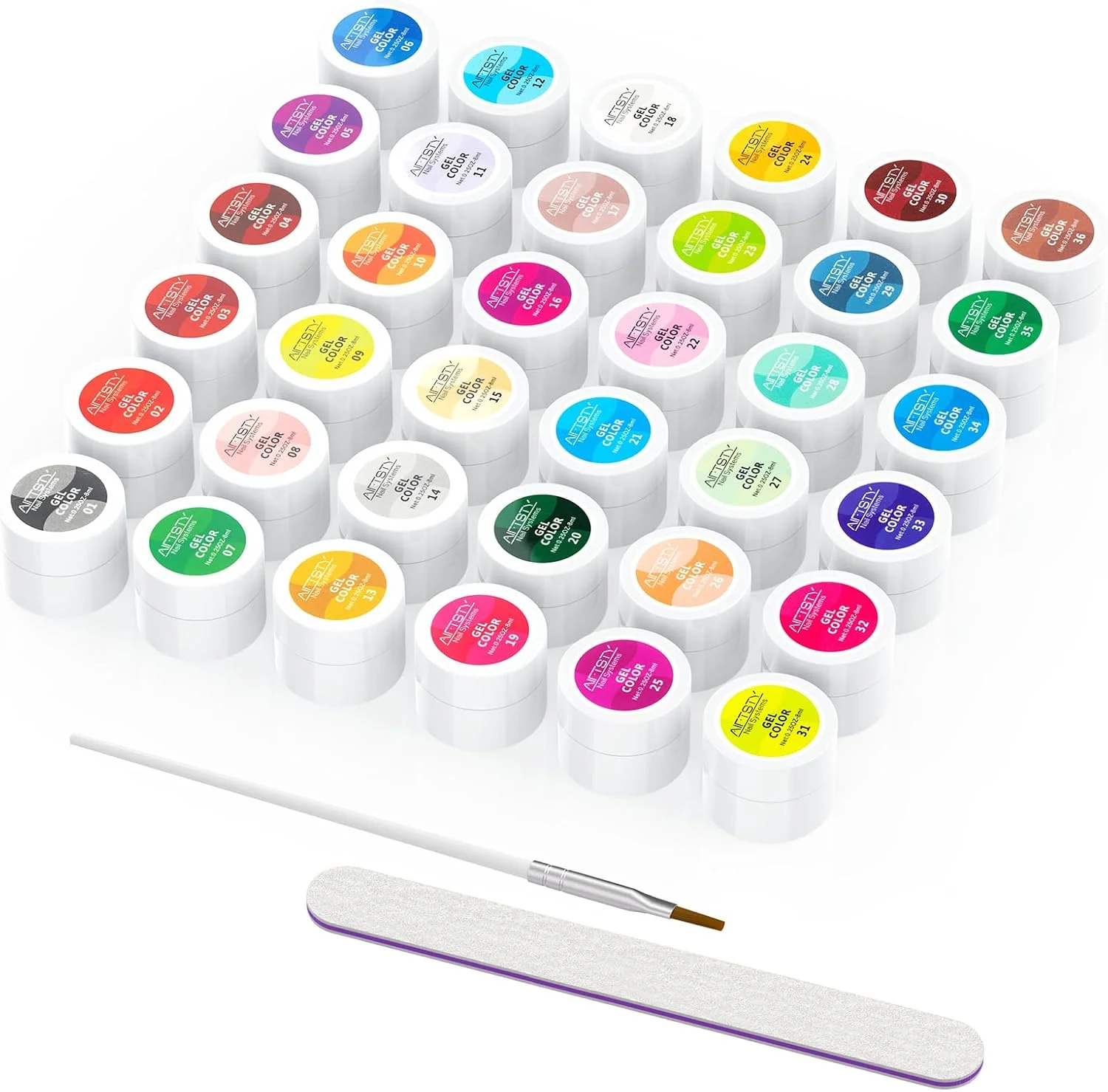 مجموعه ابزار لاک ناخن، چسب فوتوتراپی 36 رنگ 5 میلی لیتری Fawoonu مناسب بانوان، لامپ UV/LED