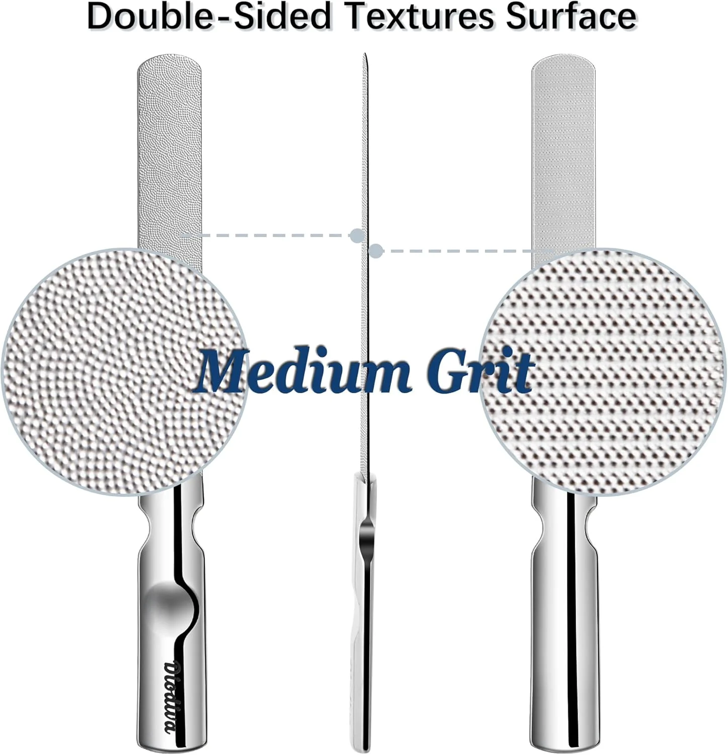 سوهان ناخن فلزی با زبری متوسط به همراه کیف چرمی مسافرتی، سوهان ناخن زبر برای ناخن های اکریلیک، سوهان ناخن استیل ضد زنگ برای آقایان و بانوان، سوهان ناخن بادوام برای ناخن های ضخیم پا، سوهان ناخن مسافرتی کوچک