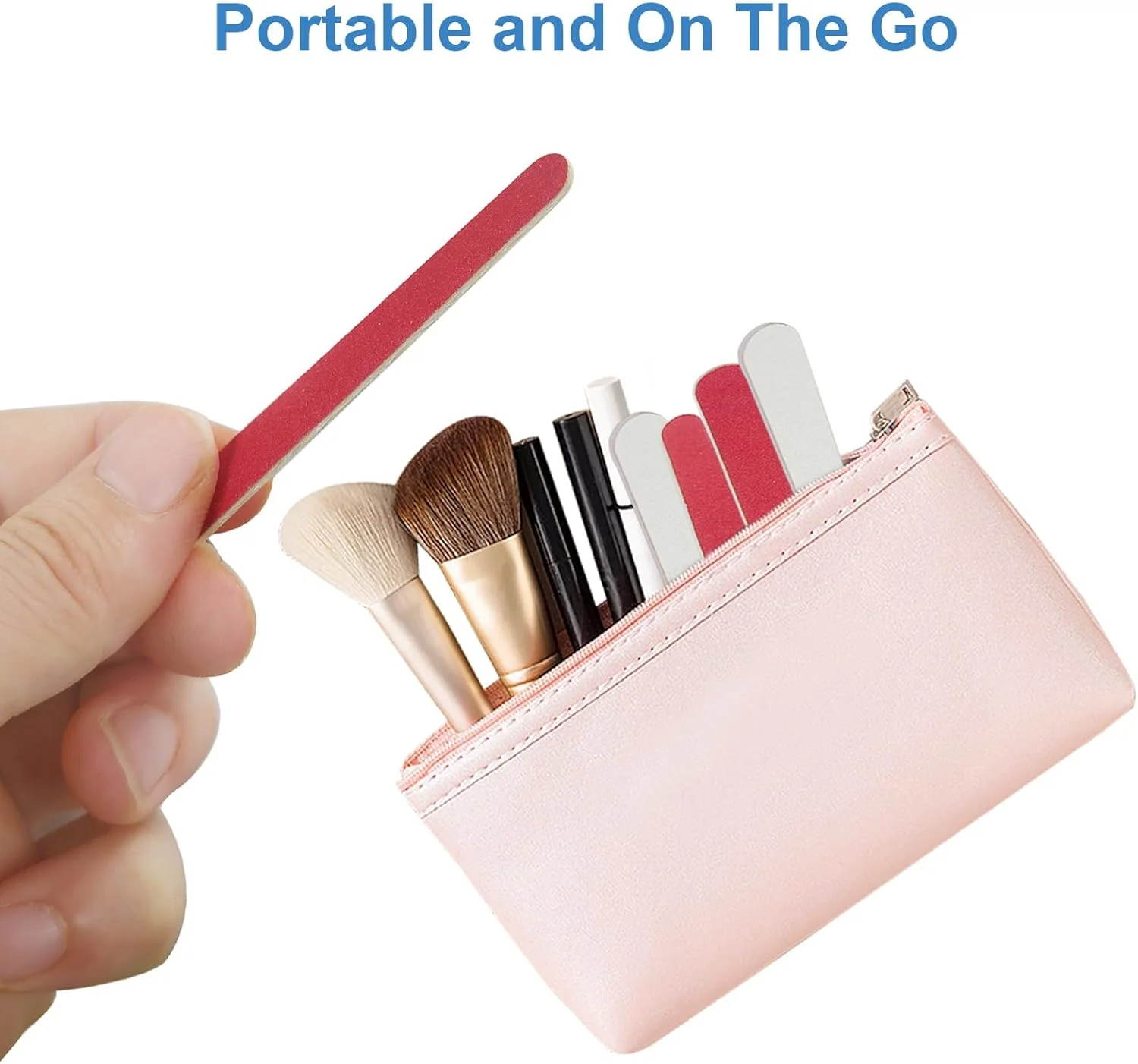 سوهان ناخن مینی (بسته 100 عددی)، سوهان چوبی سمباده ای دو طرفه با درجه زبری 180/240، سوهان کوچک چوبی برای ناخن های طبیعی، مناسب مانیکور و پدیکور، قابل استفاده مجدد