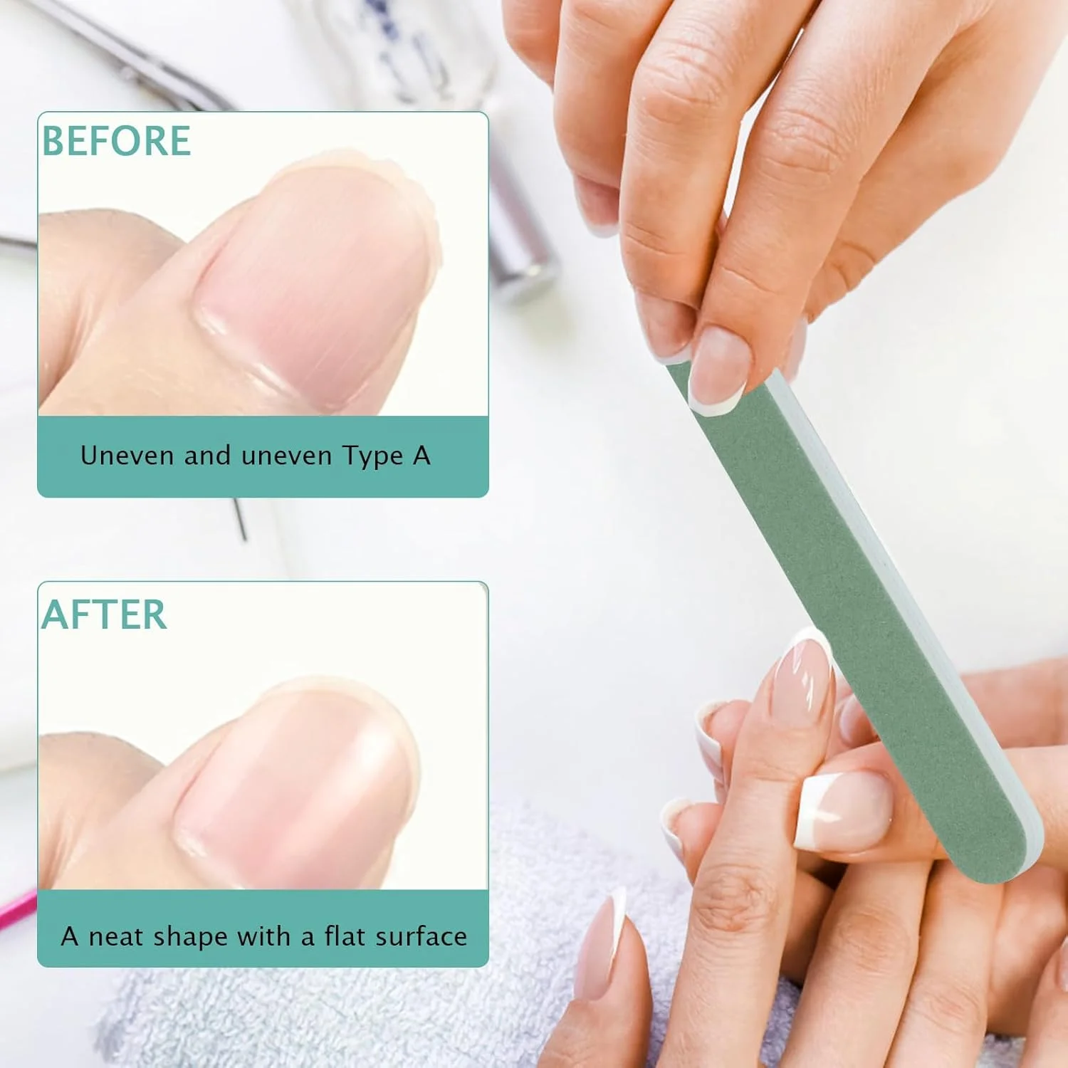 ست ۱۰ عددی سوهان ناخن حرفه ای برای ناخن های طبیعی، با درجه زبری ۶۰۰ و ۳۰۰۰، مناسب برای صاف و صیقلی کردن ناخن ها، بادوام، مناسب استفاده در منزل و سالن های مانیکور