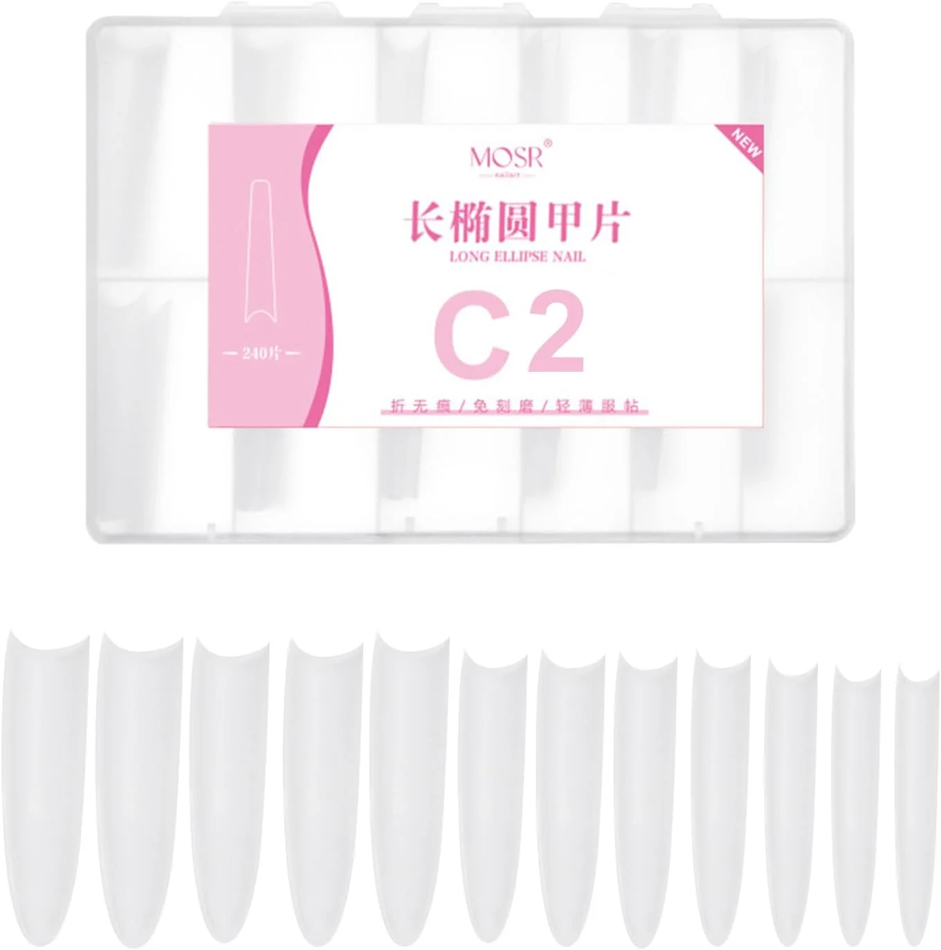 پپیسکی 240 عدد ناخن مصنوعی پوشش نیمه، تیپ های بلند ناخن، ناخن های مصنوعی چسبی برای اکستنشن ناخن و ابزار طراحی ناخن