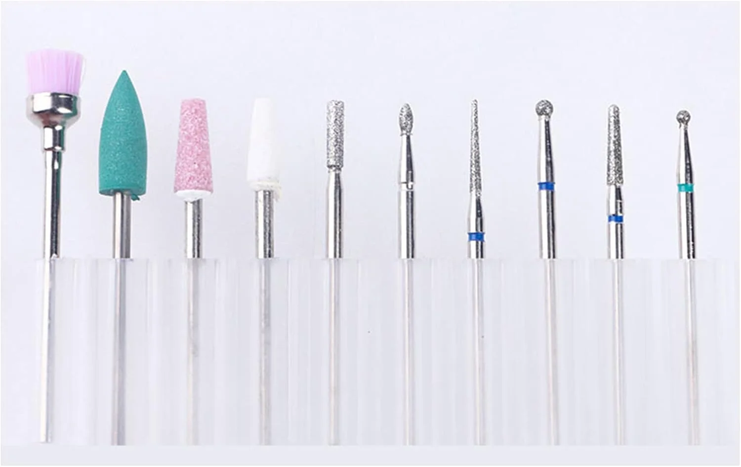 مجموعه ۱۰ عددی سری سوهان ناخن پدیکور و مانیکور، استحکام بالا، پولیش و حذف سریع لاک ژل، مناسب دستگاه های سوهان برقی