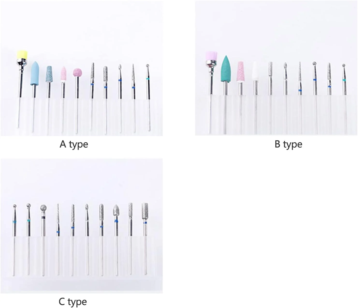 مجموعه ۱۰ عددی سری سوهان ناخن پدیکور و مانیکور، استحکام بالا، پولیش و حذف سریع لاک ژل، مناسب دستگاه های سوهان برقی