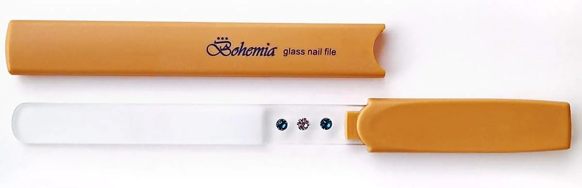 سوهان ناخن شیشه ای چک مدل SCARA BEADS GET INSPIRED Bohemia Hard-SW سایز متوسط 140/2 میلی متر - زمردی