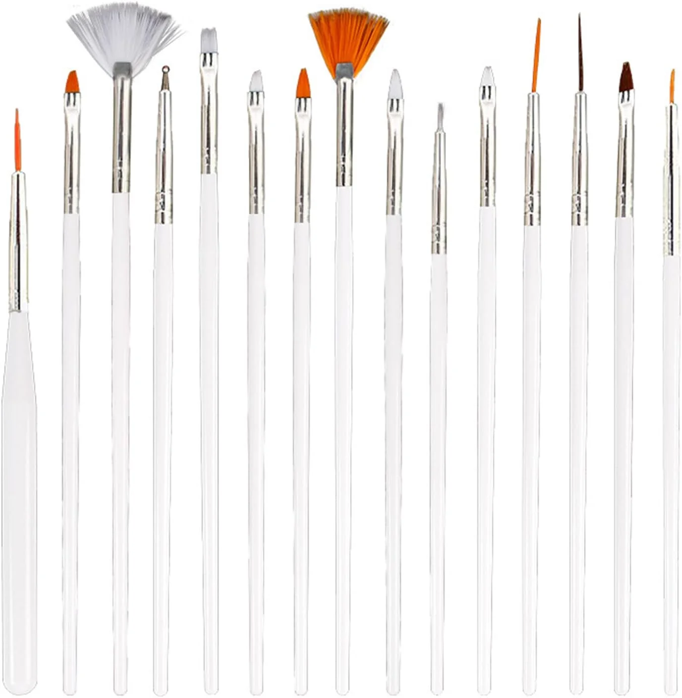 مجموعه قلم طراحی ناخن Fawoonu شامل 15 عدد قلم رنگی، قلم طراحی ردیفی، قلم لایت تراپی، قلم کریستالی، قلم نقاشی و برس های نقطه گذاری ناخن