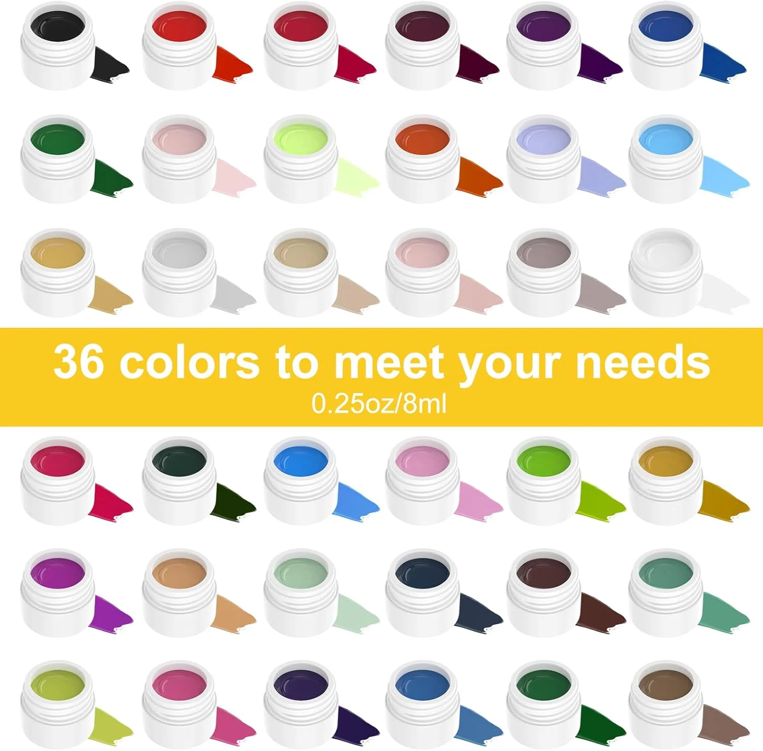 مجموعه ابزار لاک ناخن، چسب فوتوتراپی 36 رنگ 5 میلی لیتری Fawoonu مناسب بانوان، لامپ UV/LED