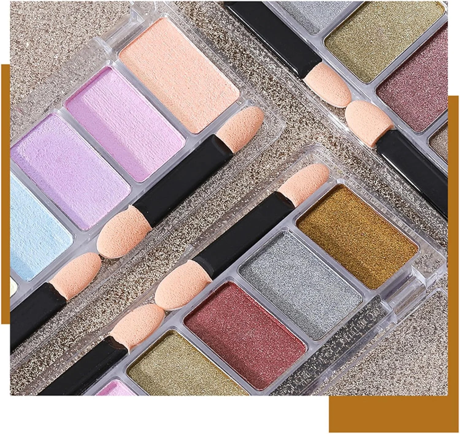 پودر ناخن آینه ای ایروامی با ۶ رنگ، پودر کروم متالیک، پودر براق کننده ناخن، پودر رنگدانه هنری ناخن با چوب سایه چشم، تزئین ناخن DIY