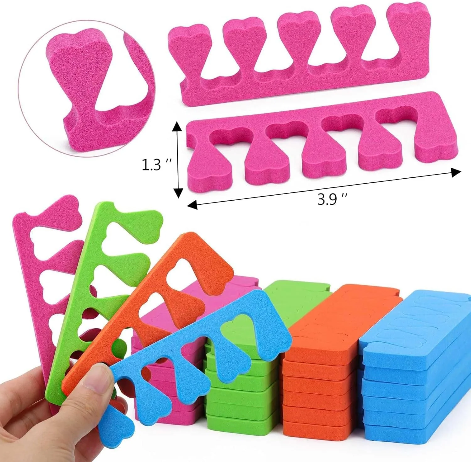 مجموعه 200 عددی بافر ناخن Tecbeauty - 50 عدد مینی بلاک بافرینگ حرفه ای 100/180، 50 عدد جداکننده انگشت پا، 100 عدد چوب ناخن چوبی نارنجی برای عقب راندن کوتیکول