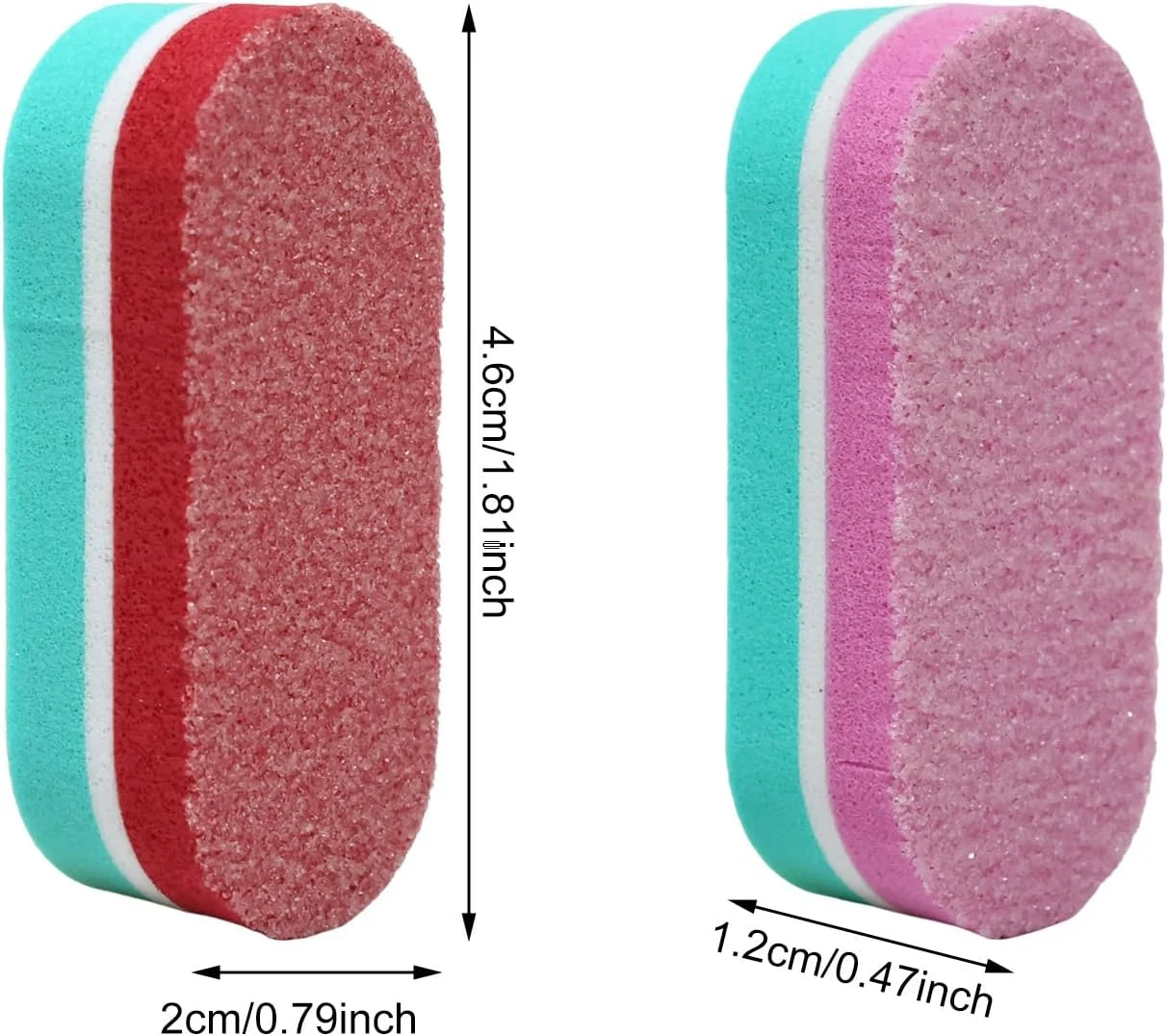 هونبای 80 عدد سوهان ناخن مینی بیضی شکل دو طرفه، سوهان بافر ناخن، بلوک های سمباده، ابزار مانیکور پدیکور برای شکل دادن و صاف کردن ناخن های دست و پا