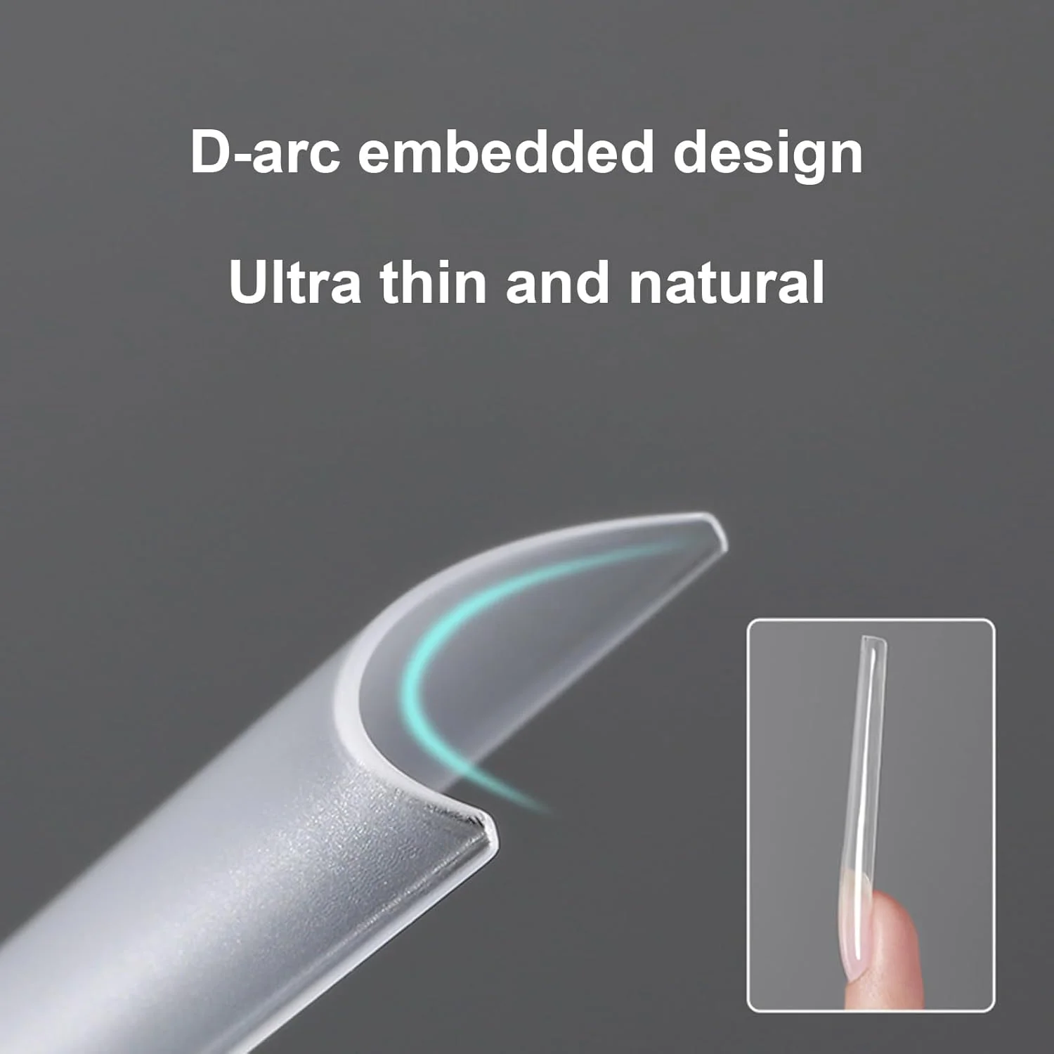 240 عدد ناخن مصنوعی پوشش نیمه، نوک ناخن بلند، مناسب برای طراحی ناخن