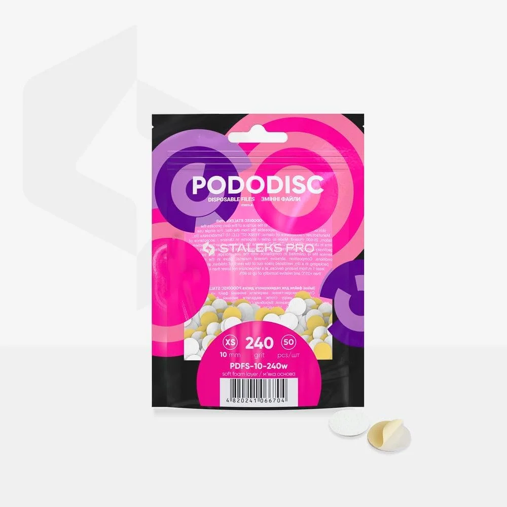 دیسک‌های یکبار مصرف پدیکور استالکس، لایه فوم نرم، 50 عدد، سفید… (سنباده 240)