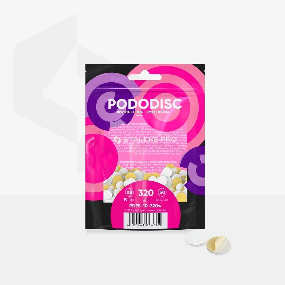 دیسک‌های یکبار مصرف پدیکور استالکس، لایه فوم نرم، 50 عدد، سفید… (دانه بندی 320)