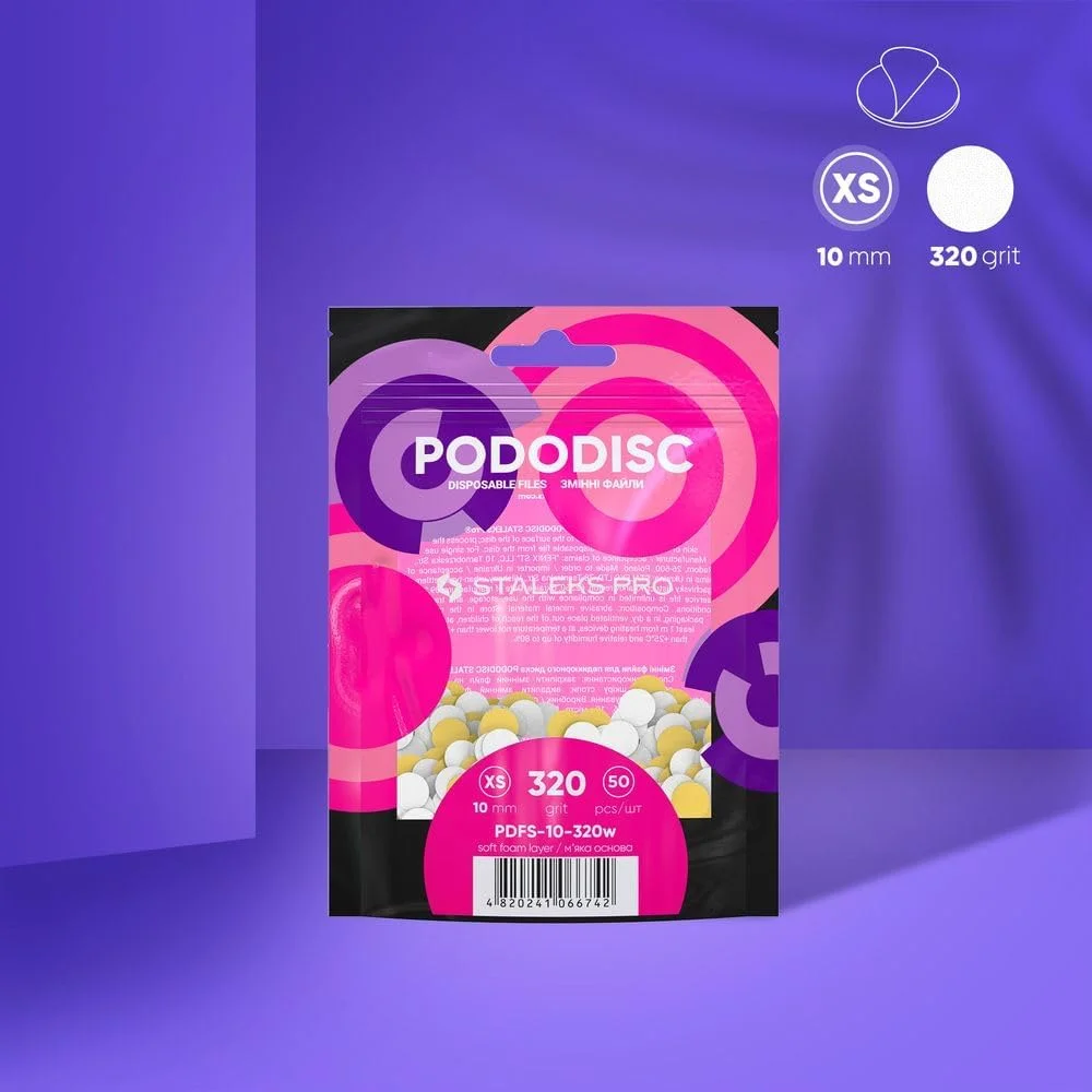دیسک‌های یکبار مصرف پدیکور استالکس، لایه فوم نرم، 50 عدد، سفید… (دانه بندی 320)