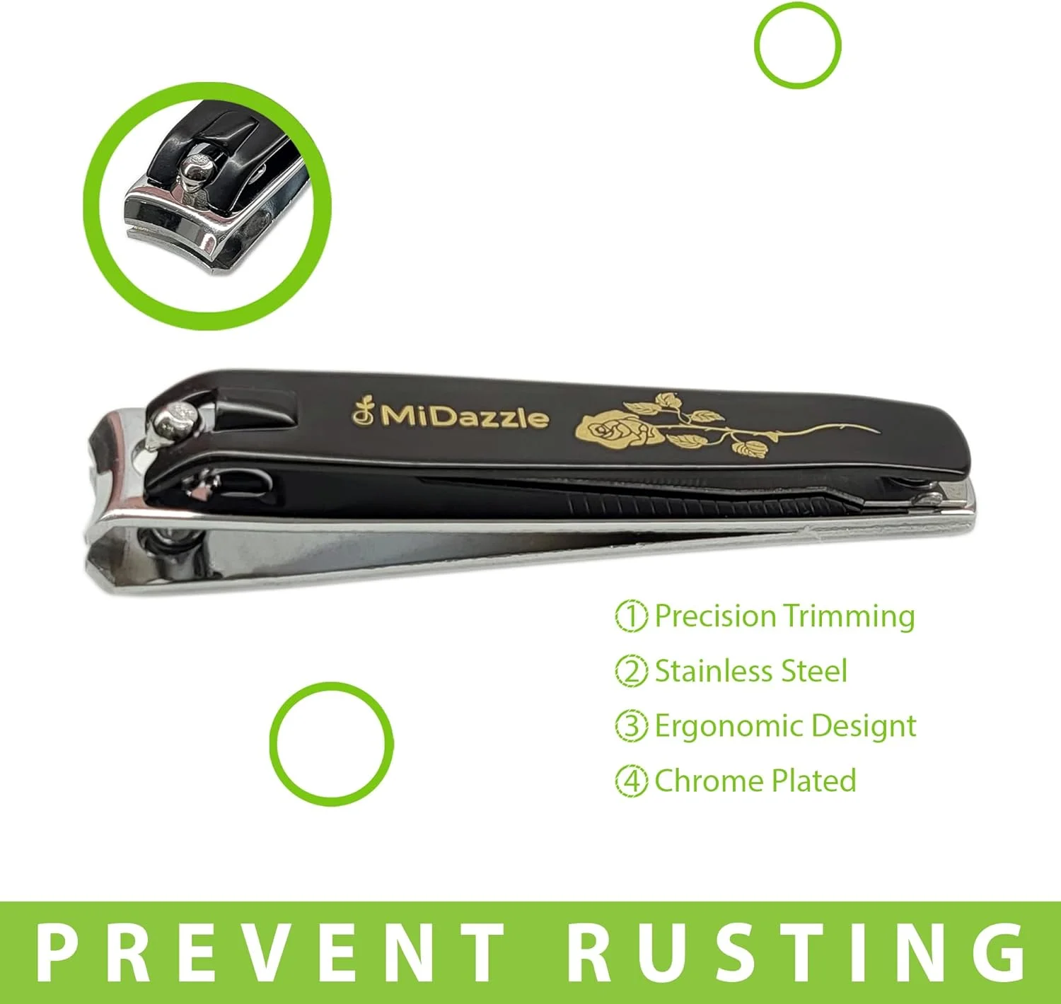 ست چهارتایی شامل ناخن گیر + سوهان ناخن استیل + بافر ناخن 7 طرفه و برس ناخن