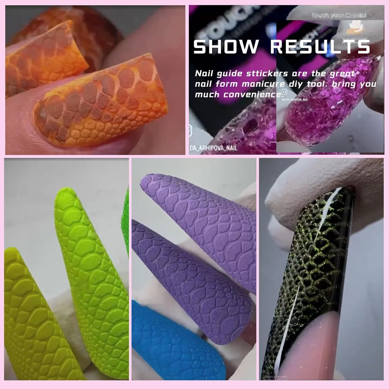 مجموعه 60 عددی قالب برچسبی سیلیکونی سه بعدی ناخن پپیسکی، 5 مدل و 12 سایز، برچسب های سیلیکونی مانیکور، اکستنشن ژل، قالب های سریع ساخت ناخن، ابزار هنری ناخن