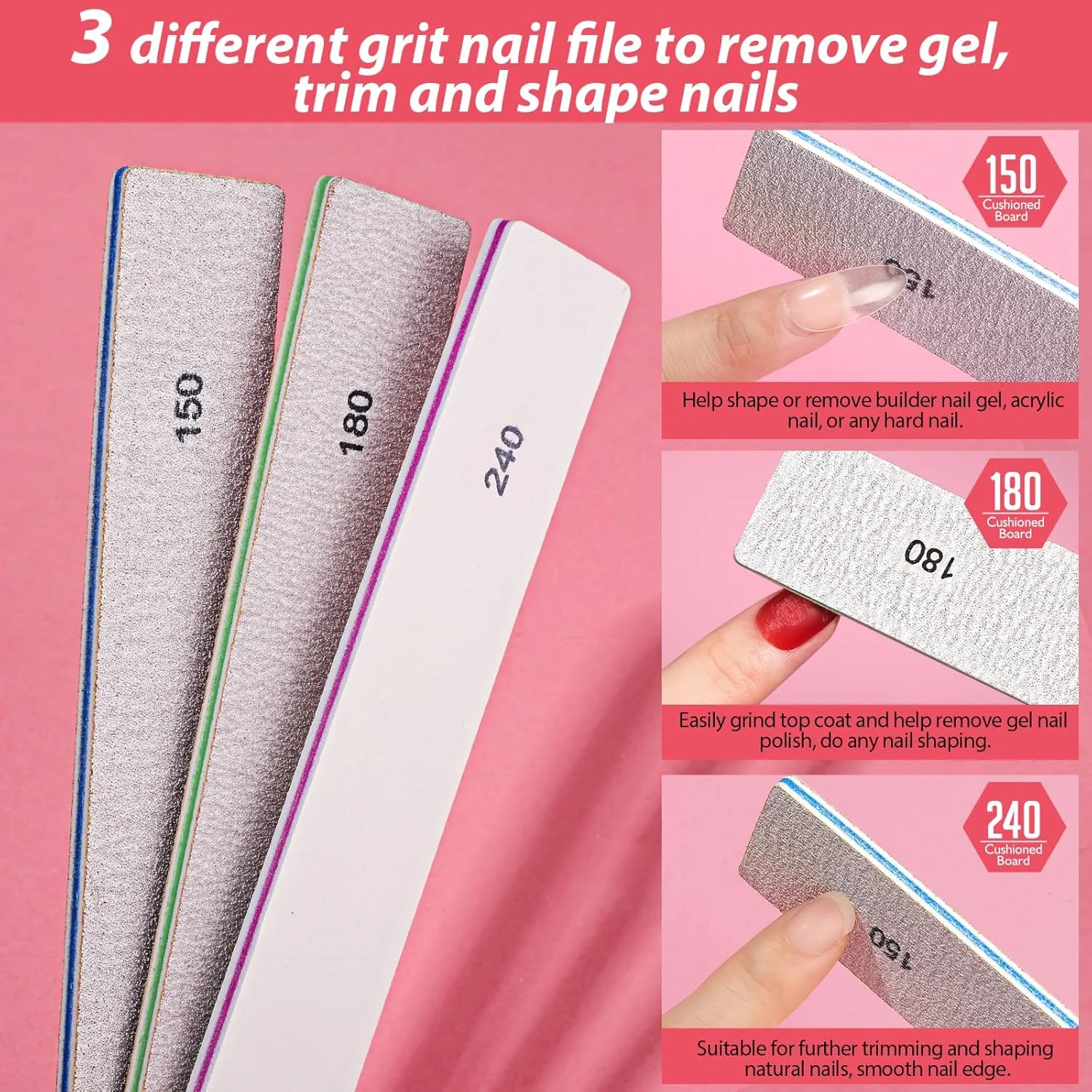 مجموعه ۱۲ عددی سوهان و بافر ناخن Teenitor، سوهان ناخن بافر ۱۰۰/۱۸۰، سوهان ناخن برای خانم ها، بلوک بافر ناخن، سوهان ناخن سنباده ای ۲۴۰