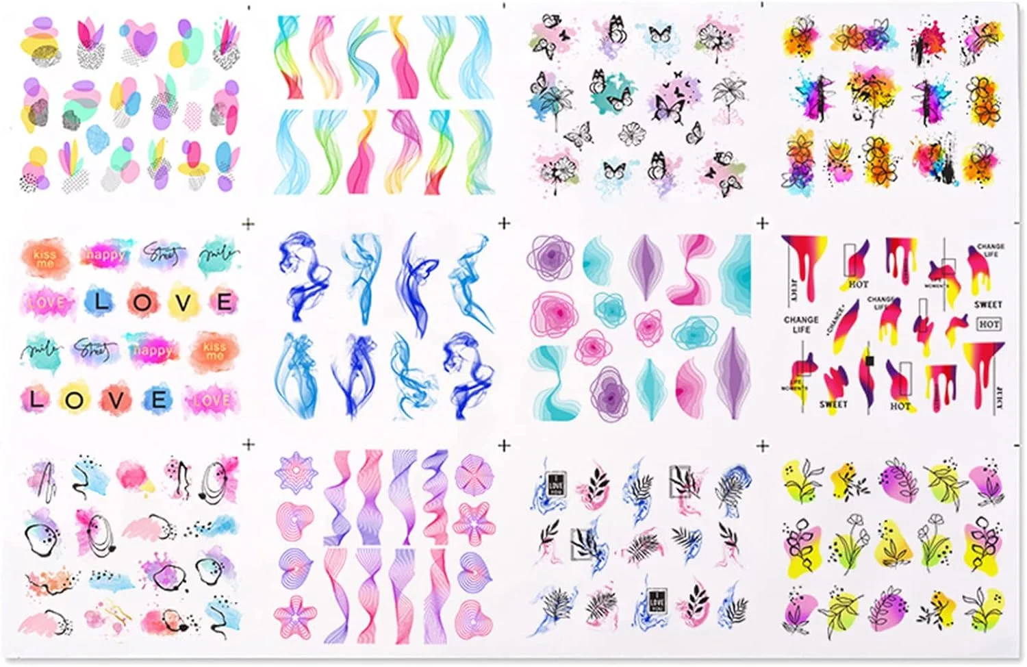 مجموعه 12 عددی برچسب ناخن جولریتیک، استنسیل طراحی ناخن، فویل های چسبی تزئینی DIY مجموعه 12 عددی برچسب ناخن جولریتیک، استنسیل طراحی ناخن، فویل های چسبی تزئینی DIY