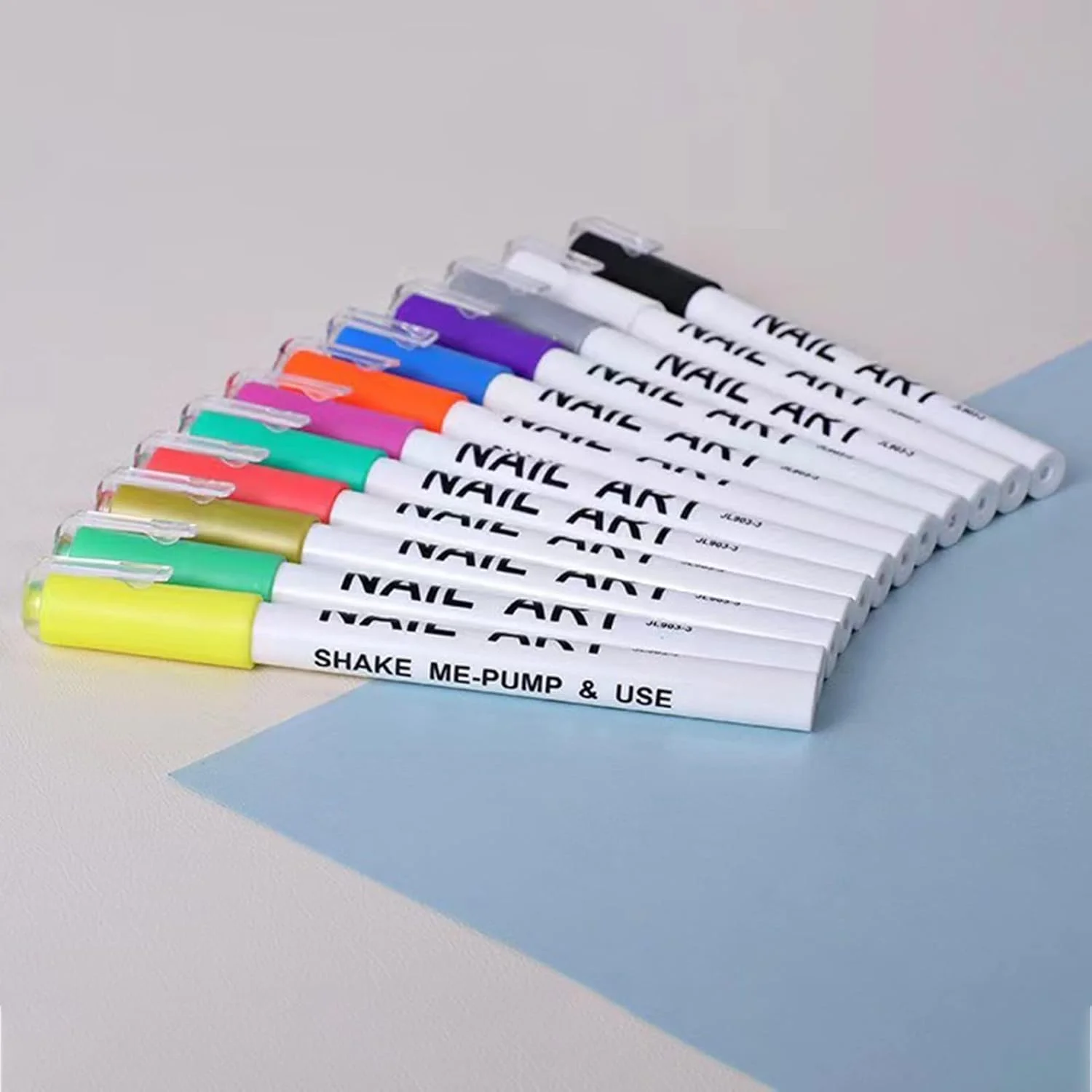 مجموعه 6 عددی قلم طراحی ناخن جولریتیک، قلم نقطه گذاری طراحی ناخن ژل UV، دسته اکریلیک، نگین های بدلیجات کریستالی، برس دو طرفه، کیت ابزار مانیکور تزئین سالن