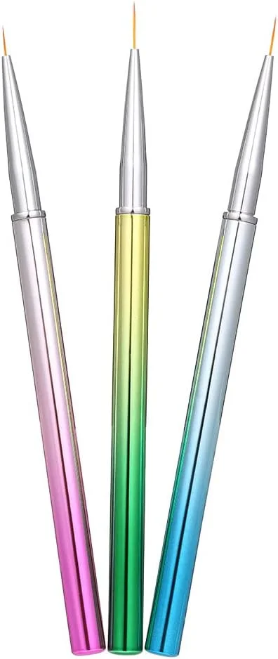 ست طراحی ناخن شامل 3 عدد قلم موی خطی طراحی ناخن، قلم نقطه گذاری و طراحی Fawoonu