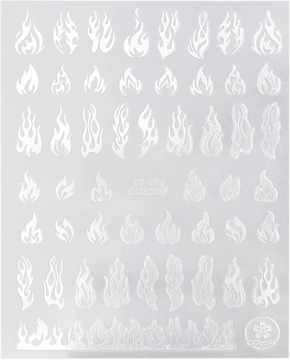 برچسب ناخن طرح شعله Fawoonu، برچسب های سه بعدی طراحی ناخن، برچسب های چسبی ناخن، ست مانیکور تزیین ناخن برای استفاده در سالن و منزل