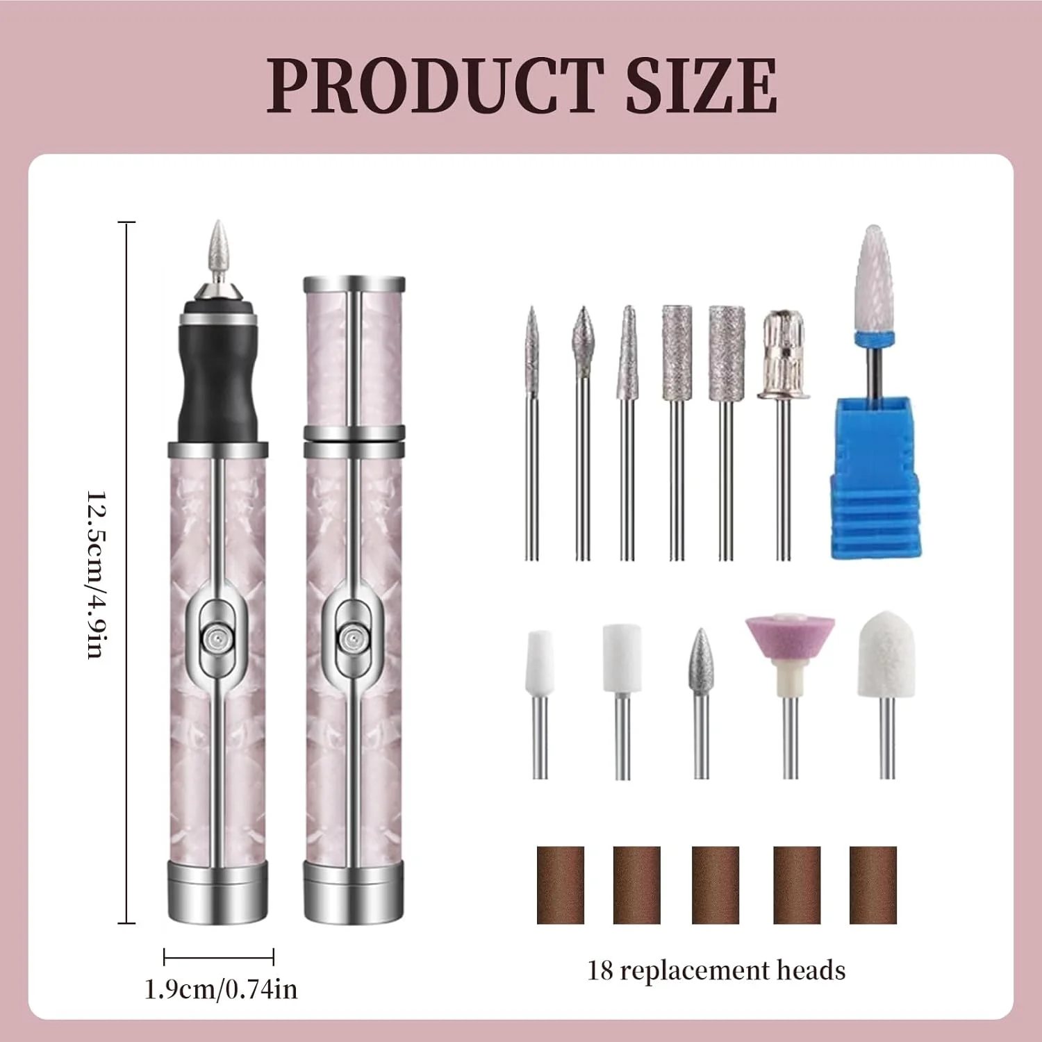 سوهان ناخن برقی برای ناخن های ضخیم پا، دریل ناخن بی سیم برای پرستاری، لایه برداری، برداشتن و سنگ زنی لبه