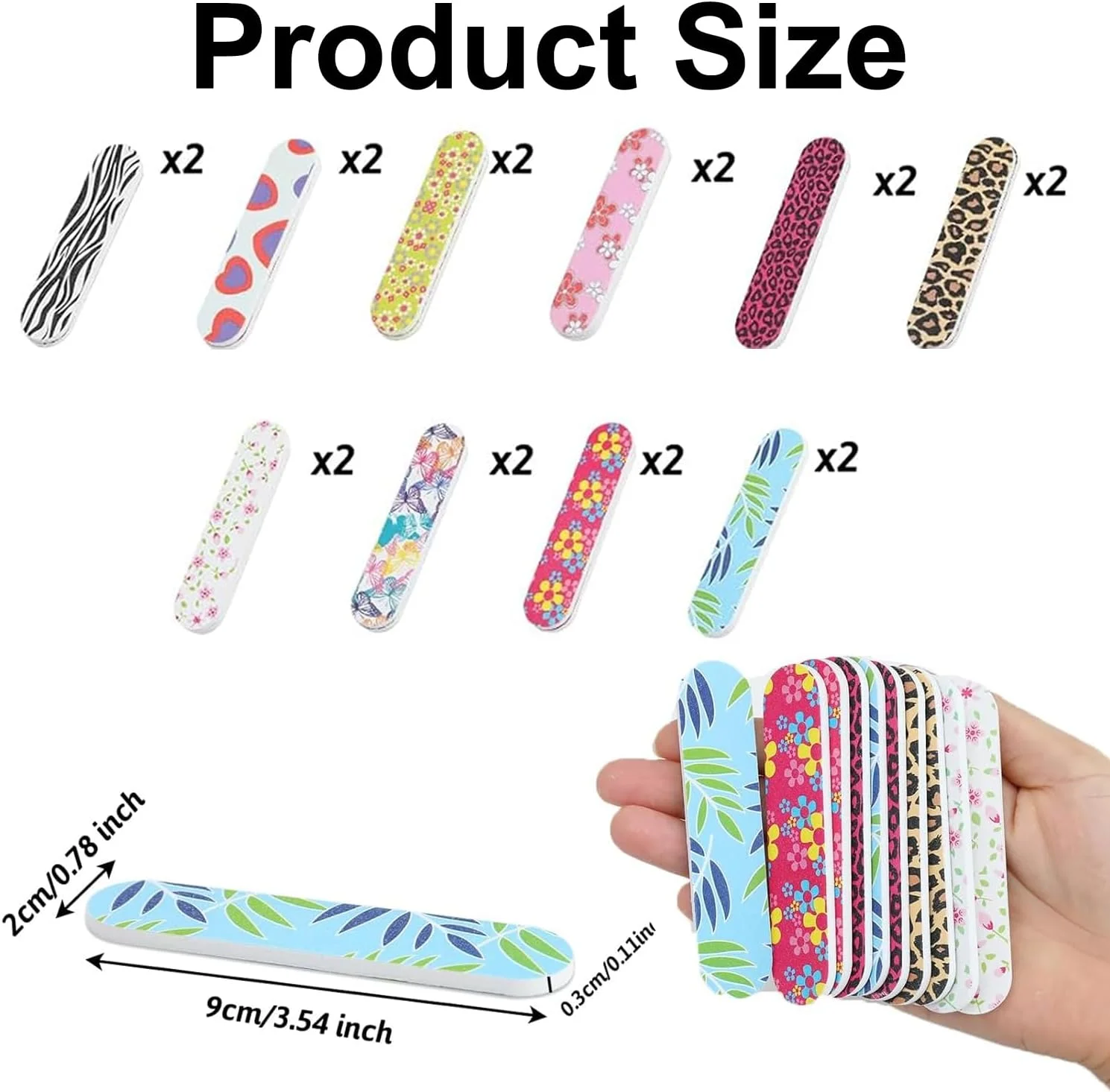 ۲۰ عدد سوهان ناخن مینی دو طرفه - تخته سنباده برای شکل دادن به ناخن های مصنوعی و طبیعی، اکستنشن و نظافت حیوانات خانگی - ایده آل برای استفاده در منزل و سالن