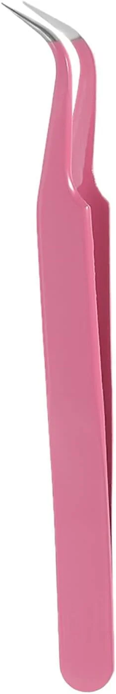 ست 2 عددی موچین استیل ضد زنگ فاوونو، ابزار انبر صاف و خمیده ناخن، موچین اکستنشن مژه، گیره نوک تیز، ابزار آرایش