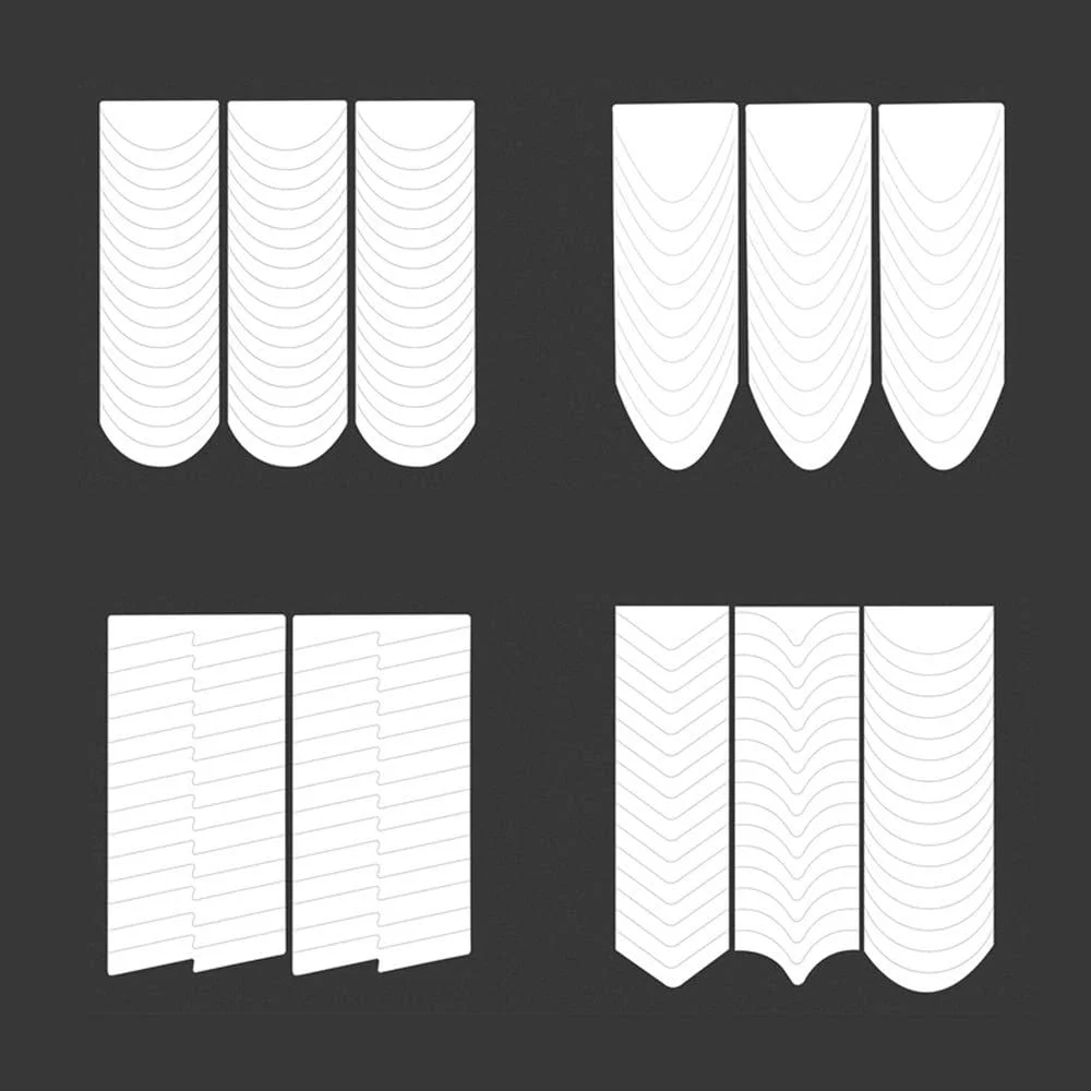 برچسب ناخن فرنچ Pepisky، 18 ورق برچسب هنری خودچسب مانیکور، نوک ناخن، برچسب حاشیه منحنی