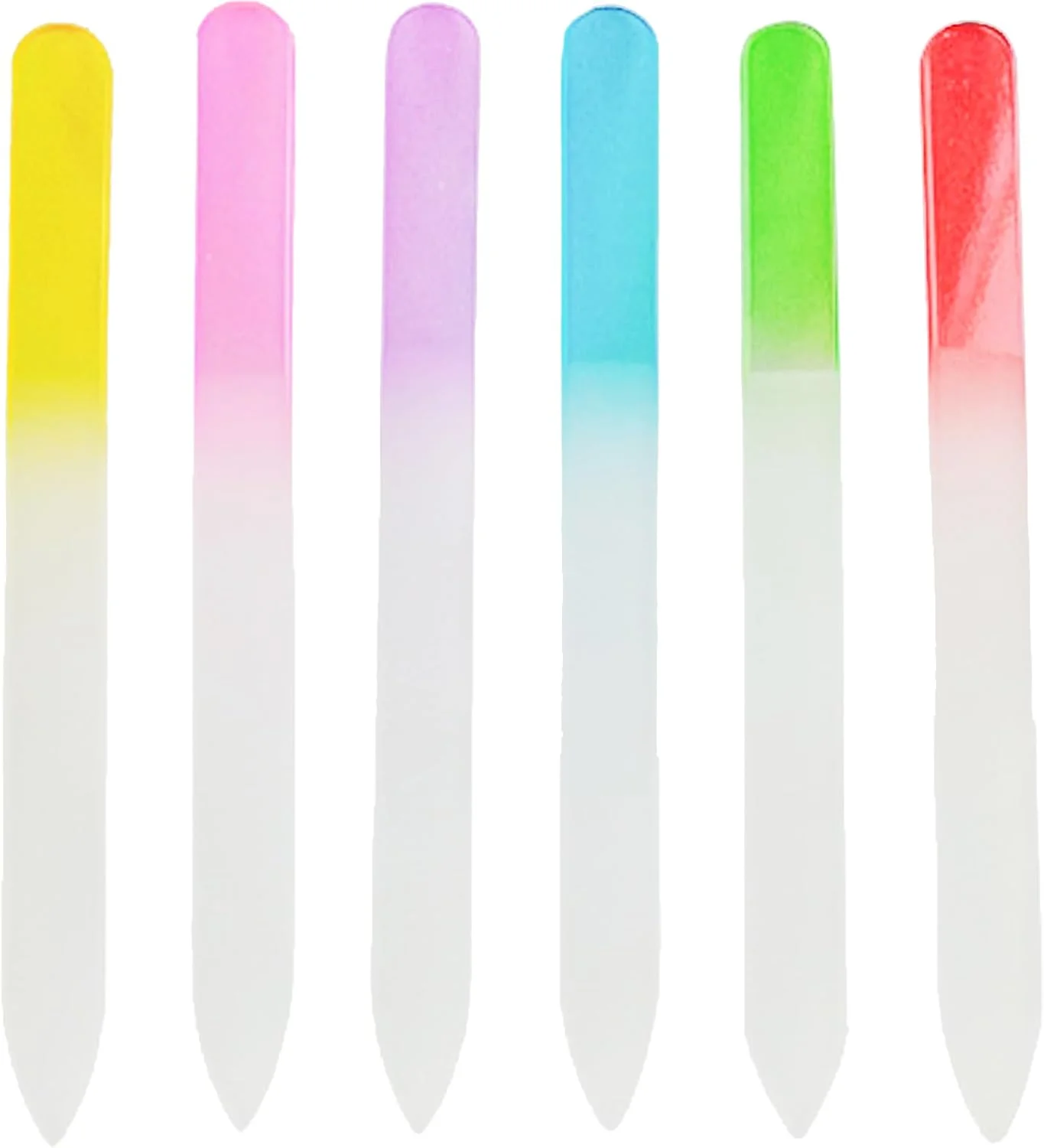 سوهان ناخن شیشه ای Aswewamt، 6 عددی، سوهان ناخن برای ناخن های طبیعی، سوهان شیشه ای دو طرفه ابزار حرفه ای مانیکور پدیکور سالن برای زنان و مردان