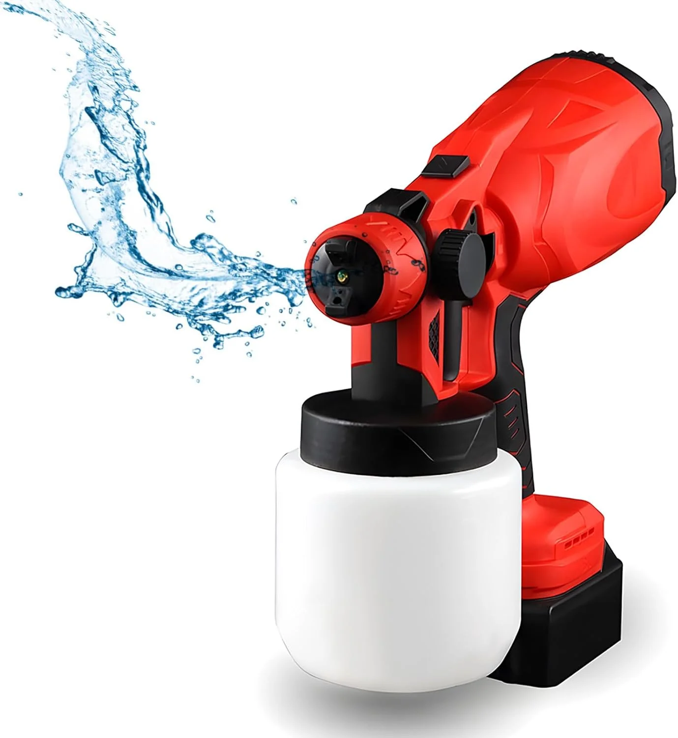 پیستوله رنگ پاش شارژی 21 ولت با 4 نازل مسی، 3 الگو، مخزن 800 میلی لیتری برای مبلمان، حصار، دیوارها، درب، باغ