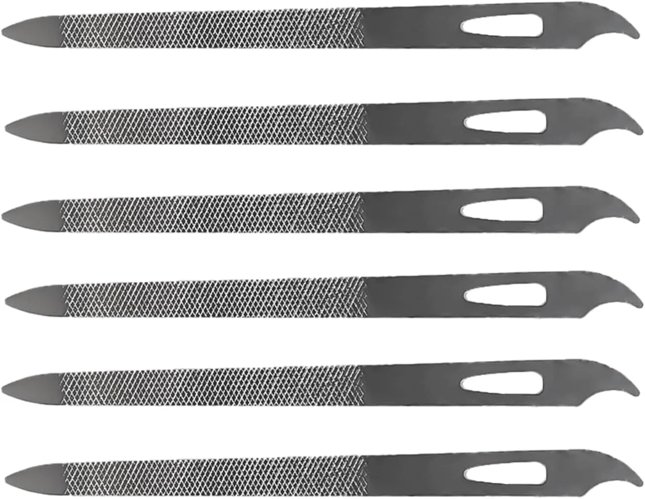 ابزار تمیز کننده ناخن 6 عددی، سوهان ناخن استیل ضد زنگ، ابزار تمیز کننده لاک ناخن فلزی دو طرفه برای مانیکور بانوان و آقایان، 125 میلی متر