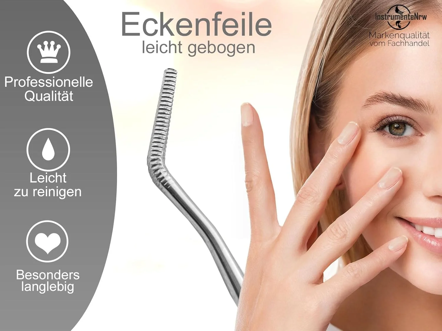 سوهان گوشه ناخن حرفه ای، سوهان فلزی خمیده ناخن برای ناخن های پا، ابزار مراقبت از پا، استیل ضد زنگ