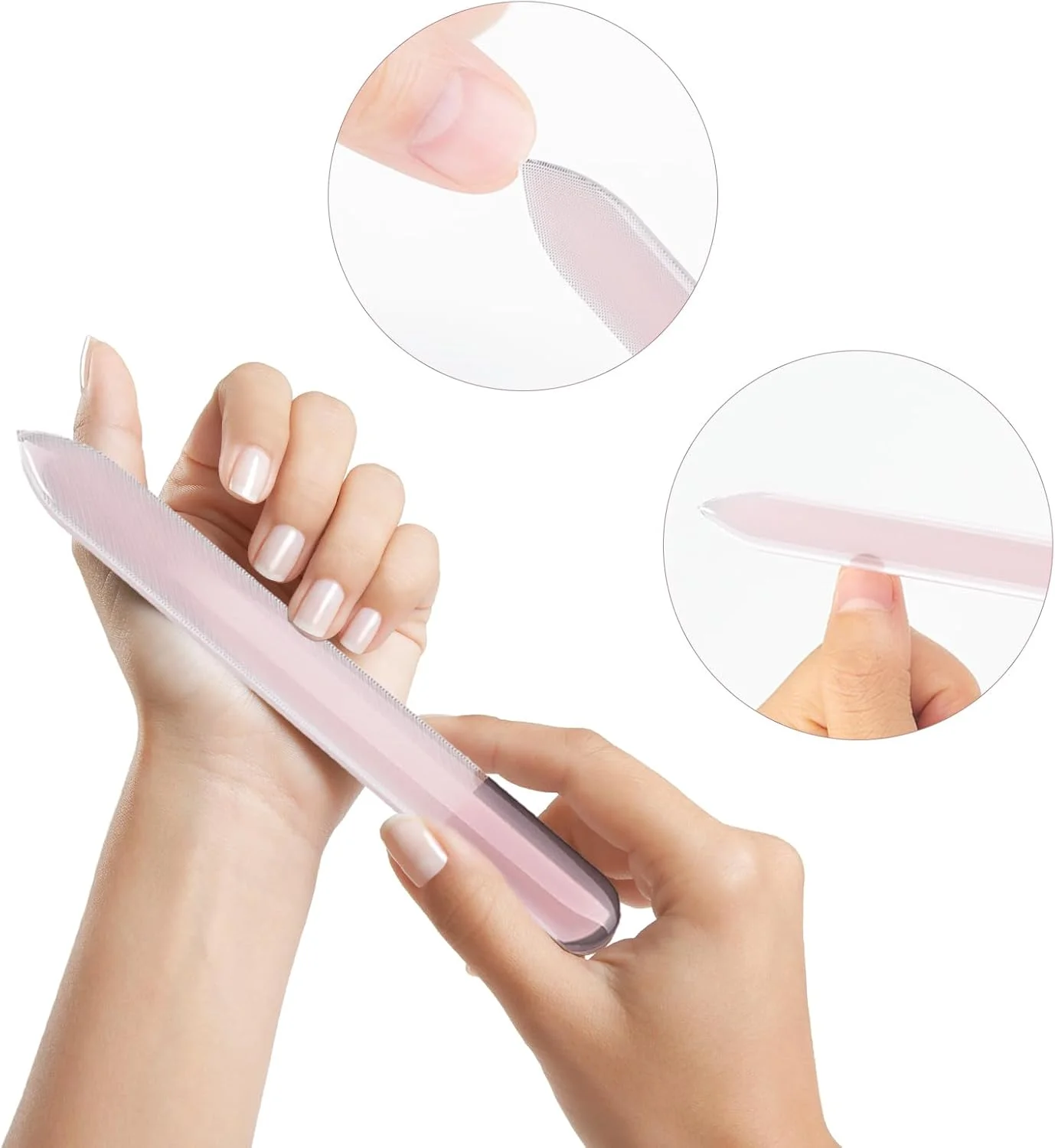 سوهان ناخن شیشه ای نانو HAWATOUR با футляр، مجموعه 5 عددی سوهان ناخن با سطح гравировка شده، ابزار профессиональный مانیکور، چند رنگ
