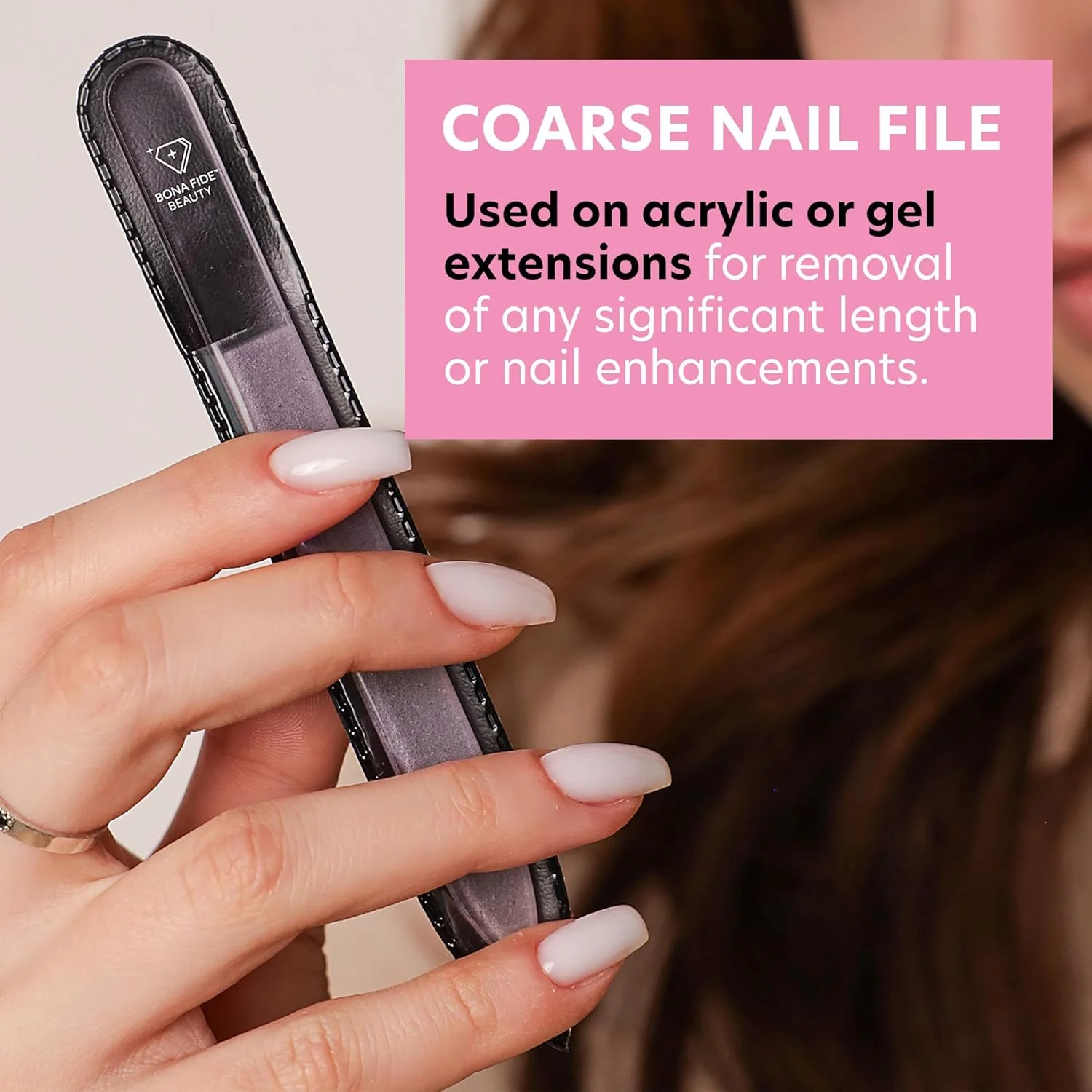 سوهان ناخن شیشه ای چک Bona Fide Beauty برای ناخن های اکریلیک، سوهان ناخن شیشه ای با کیف، سوهان ناخن ضخیم برای ناخن های مصنوعی (بنفش)