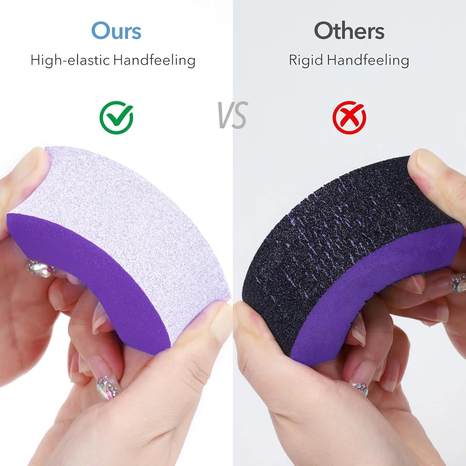 بلاک بافر ناخن، زبری دانه بندی 80/80/100، طول 3.5 اینچ، بافر سه طرفه برای ناخن های اکریلیک، لاک ژل ناخن، پدیکور، مانیکور، 10 عدد، بنفش