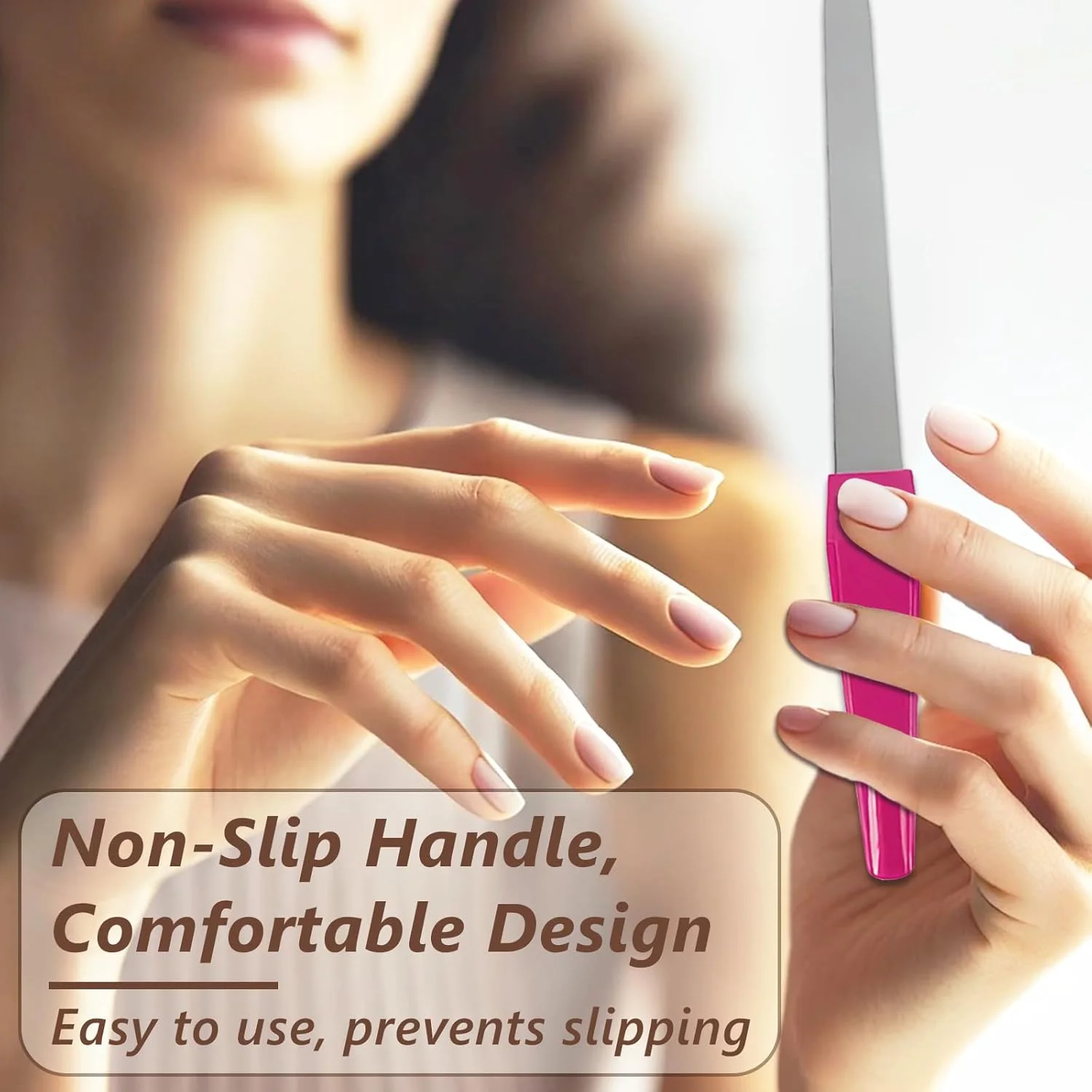 ست سوهان ناخن فلزی (12 عددی) - سوهان ناخن استیل ضد زنگ برای ناخن های طبیعی، سوهان ناخن انگشتی شمشیری شکل با دسته ضد لغزش و نوک تیز