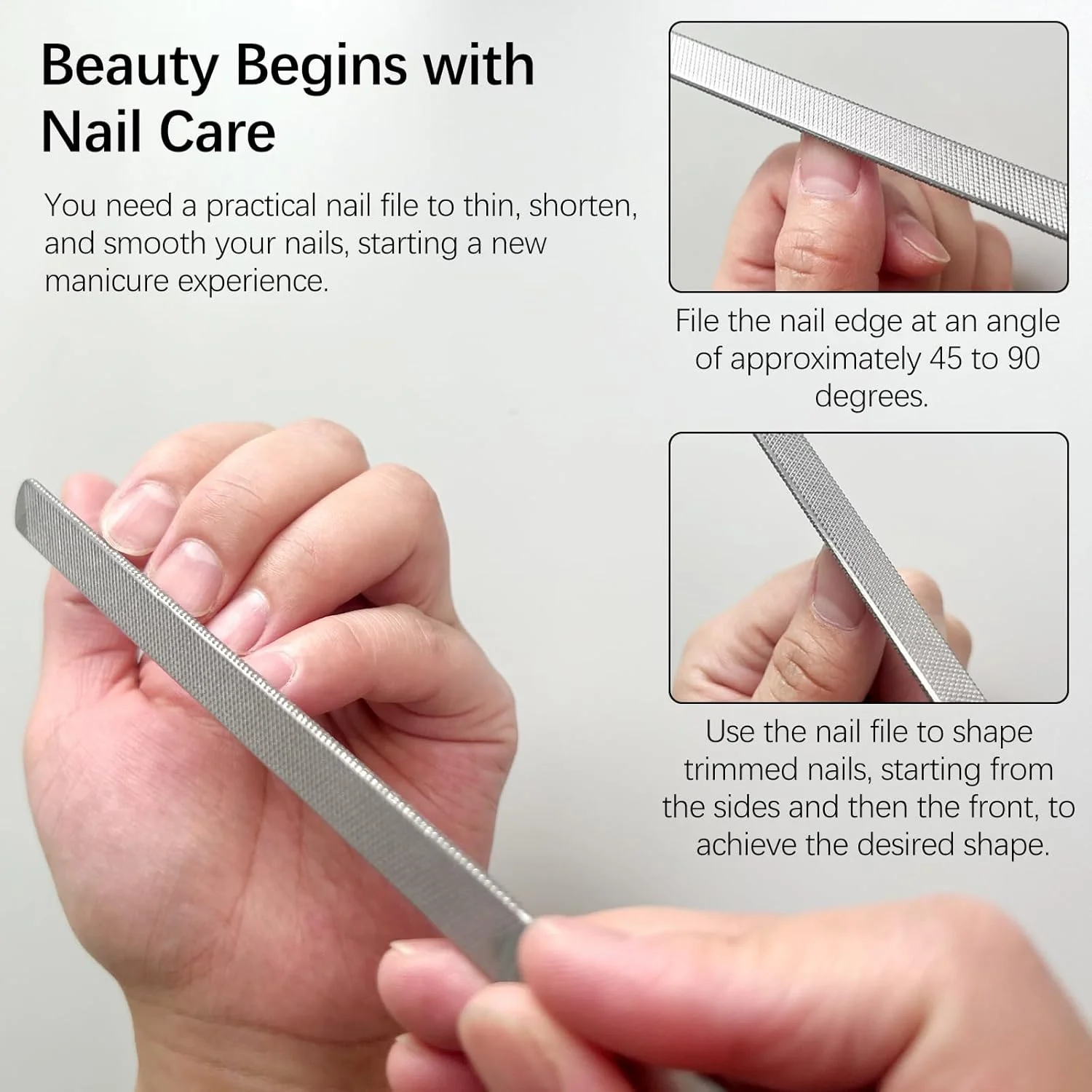 دو عدد سوهان ناخن پا استیل ضد زنگ، طراحی 4 طرفه برای ناخن های ضخیم، ایده آل برای آقایان، سالمندان و سگ ها