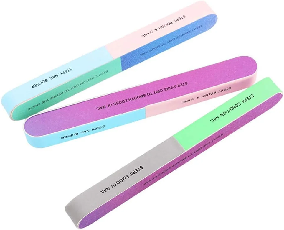 بلاک بافر مانیکور ناخن چند وجهی رنگارنگ ابزار مانیکور پدیکور هنر ناخن سوهان اسفنجی سمباده پولیش بافر