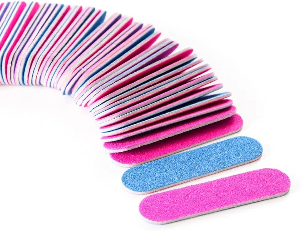 ۱۰۰ عدد سوهان ناخن FONGKNOX، سوهان ناخن دو طرفه ۱۸۰/۲۴۰، قابل شستشو و استفاده مجدد، سوهان ناخن حرفه ای برای سالن های ناخن و منزل - رنگ های متنوع