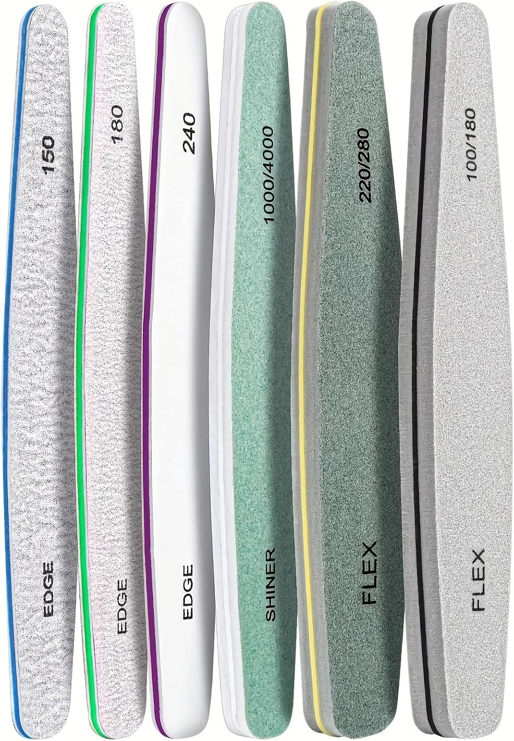 مجموعه سوهان و بافر ناخن، ست 6 عددی سوهان ناخن حرفه ای برای ناخن های اکریلیک و طبیعی، دانه بندی 100/150/180/220/240/280/1000/4000، سوهان نرم ناخن، سوهان ژلیش و بافر، سوهان سمباده ای مناسب استفاده در منزل و سالن مجموعه سوهان و بافر ناخن، ست 6 عددی سوهان ناخن حرفه ای برای ناخن های اکریلیک و طبیعی، دانه بندی 100/150/180/220/240/280/1000/4000، سوهان نرم ناخن، سوهان ژلیش و بافر، سوهان سمباده ای مناسب استفاده در منزل و سالن