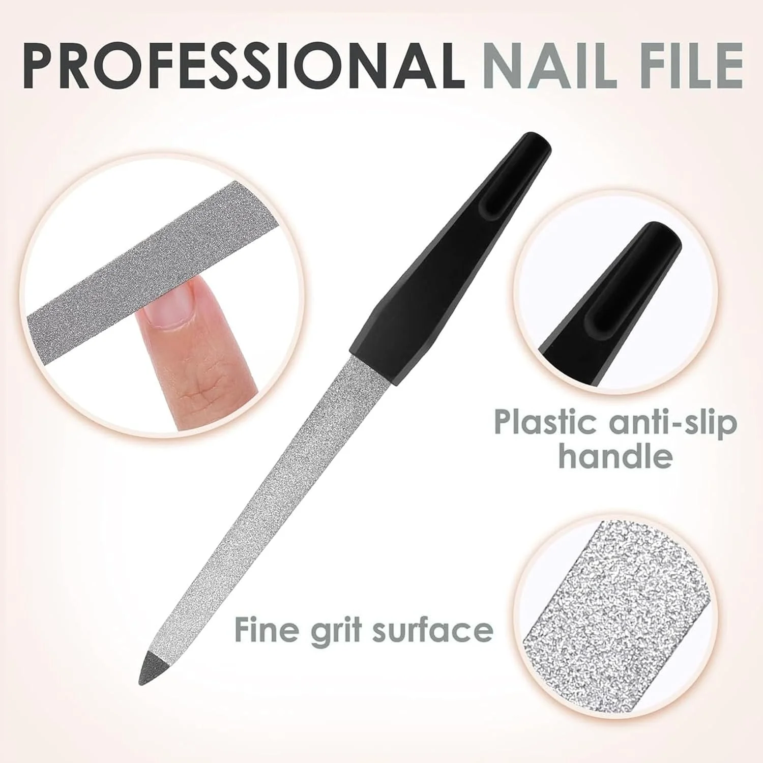 ست ۴ عددی سوهان ناخن برای ناخن های طبیعی، سوهان ناخن فلزی برای خانم ها و آقایان، سوهان ناخن حرفه ای برای ناخن های اکریلیک و ژلی، سوهان ناخن با دسته پلاستیکی، سوهان ناخن استیل برای خانه، سالن زیبایی