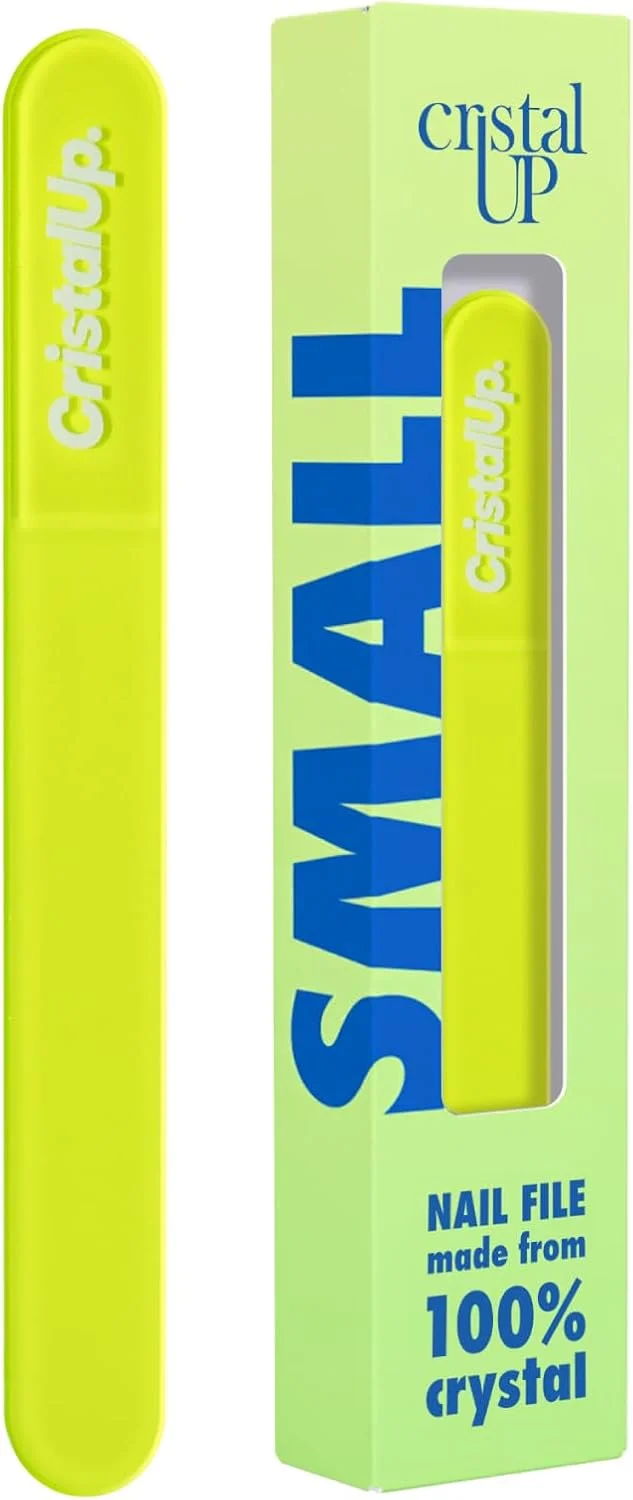 سوهان ناخن کریستالی Cristal UP، 3 اینچی، ایده آل برای کیف دستی، بادوام، سازگار با محیط زیست، ایمن و ملایم روی ناخن ها، مناسب برای مسافرت، خانه، محل کار و در حال حرکت، دارای طراحی شیک و قابل حمل